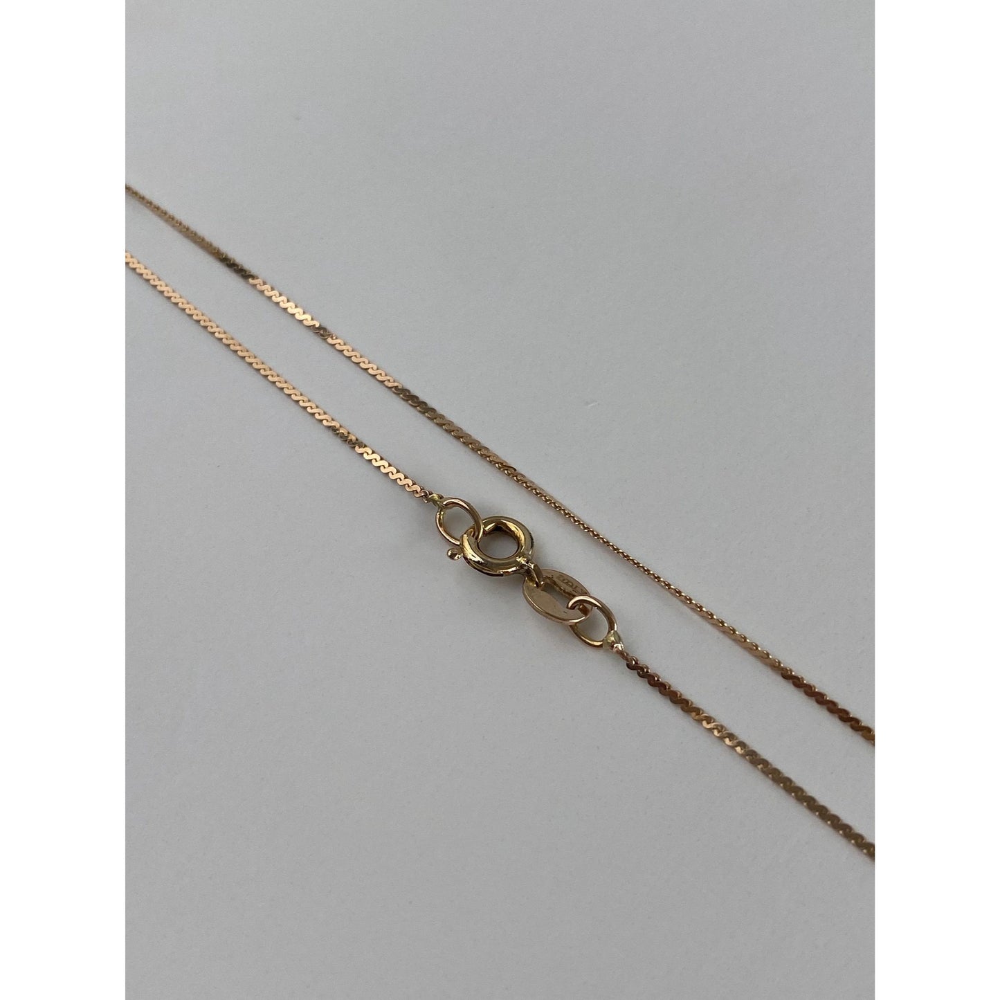 Vintage Solid 14k Yellow Gold Long Serpentine Chain Necklace - 24 inches