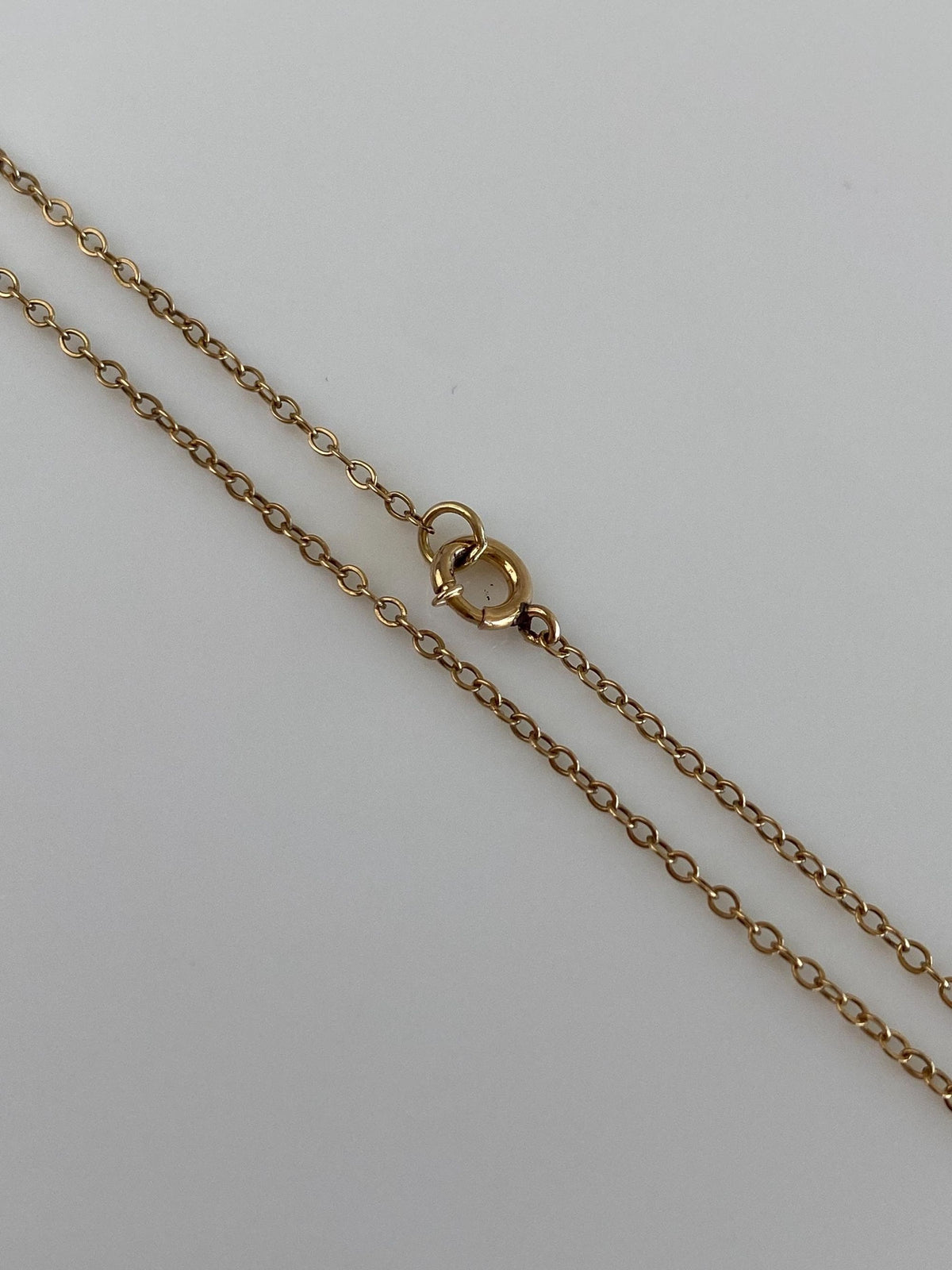 Vintage Solid 14k Yellow Gold Dainty Cable Chain Necklace - 15 inches