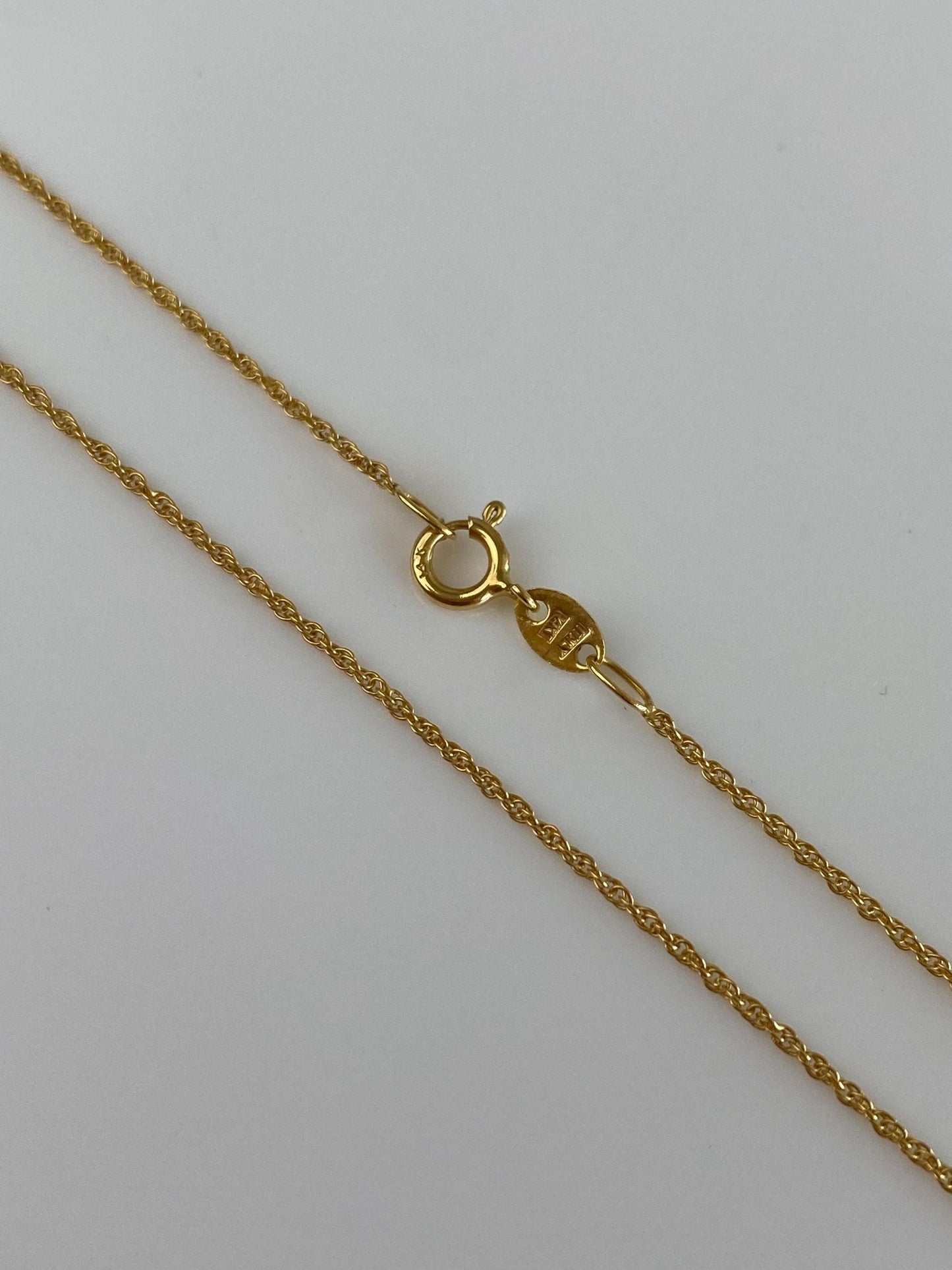 Vintage Solid 14k Yellow Gold Dainty Chain Necklace - 18 inches