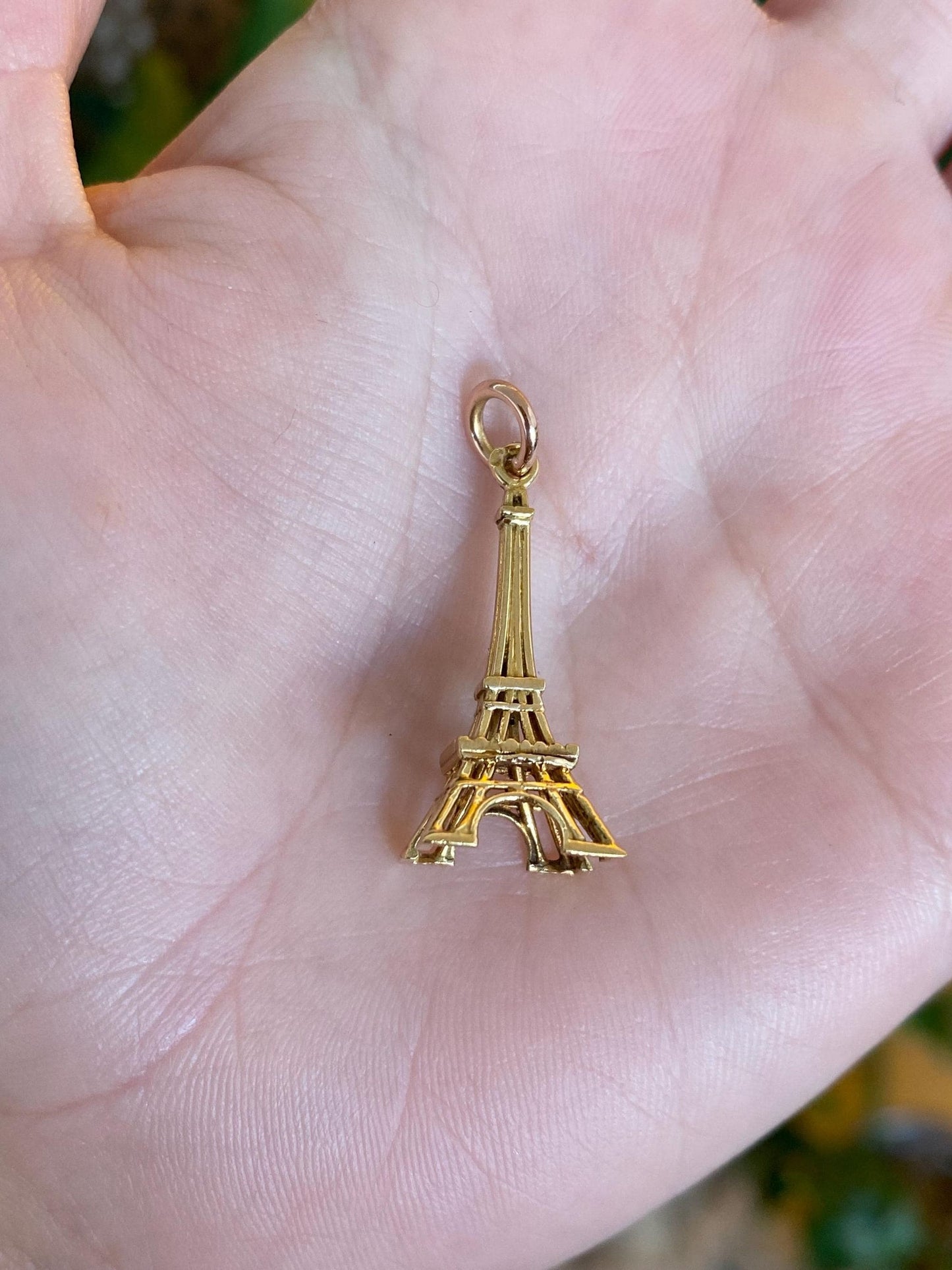 Vintage Solid 18k Yellow Gold Eiffel Tower Charm