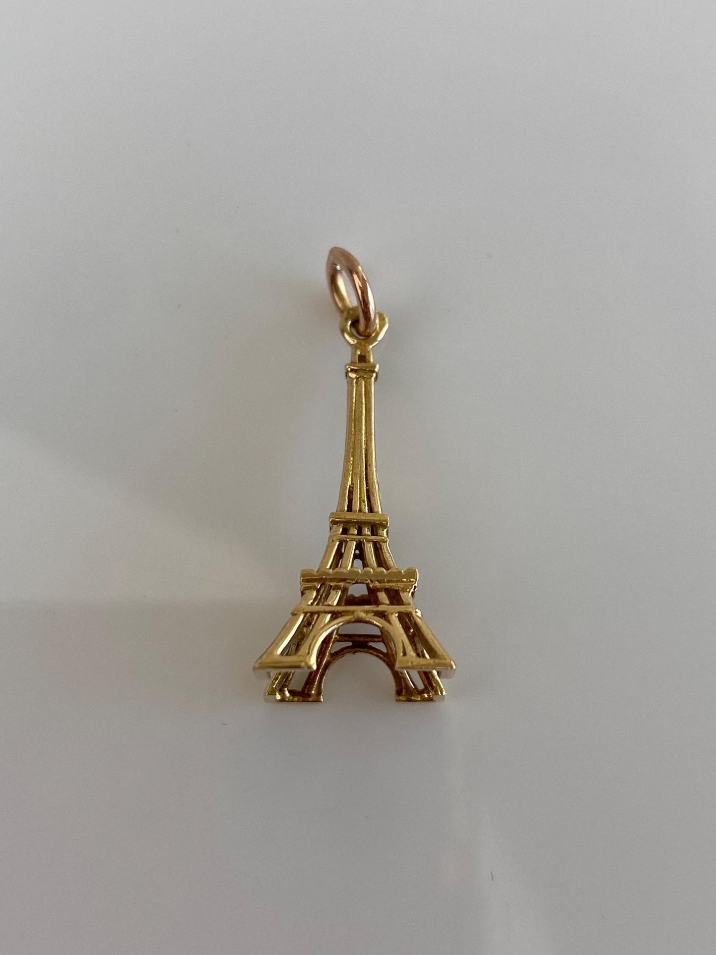 Vintage Solid 18k Yellow Gold Eiffel Tower Charm
