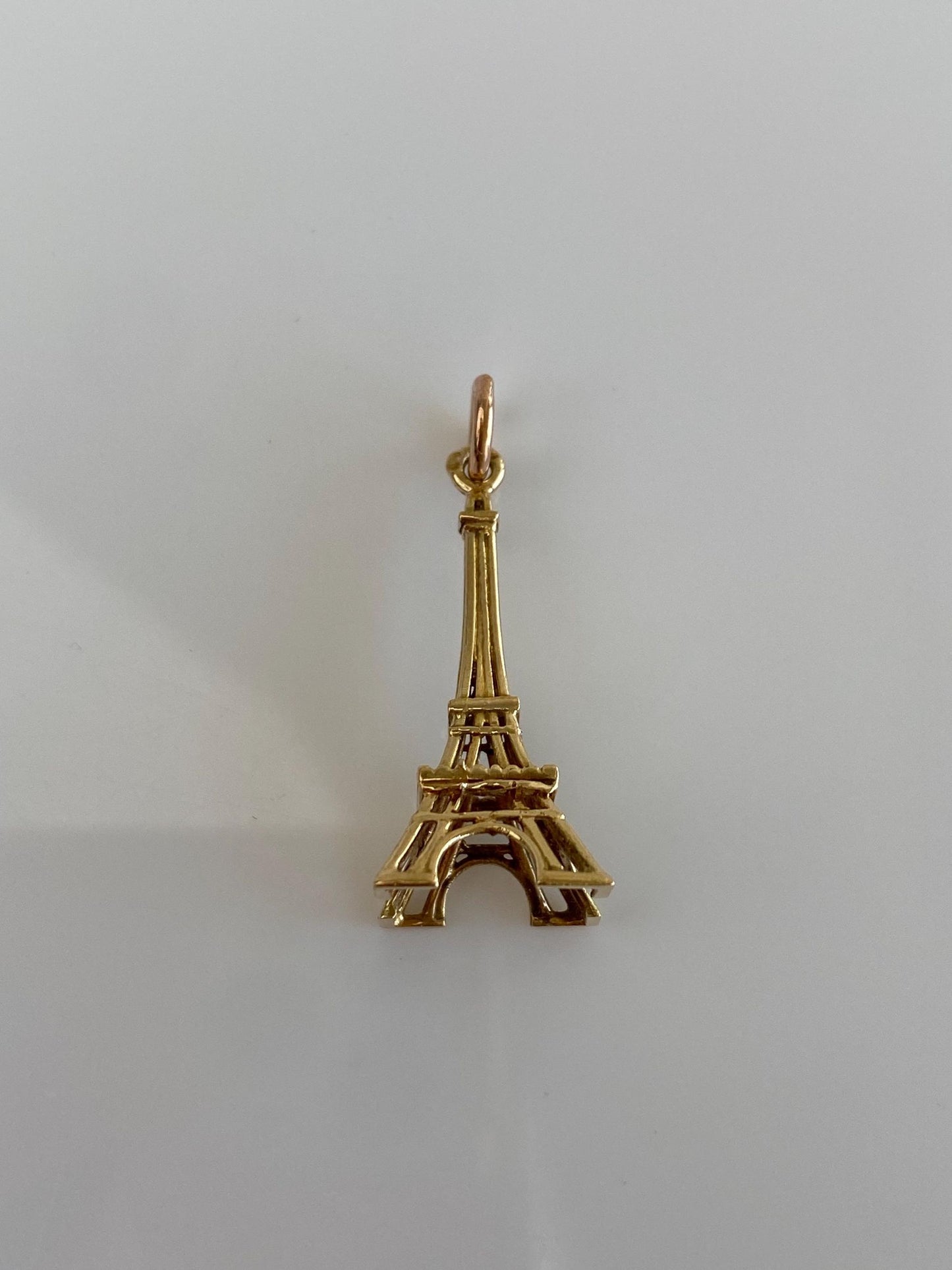 Vintage Solid 18k Yellow Gold Eiffel Tower Charm