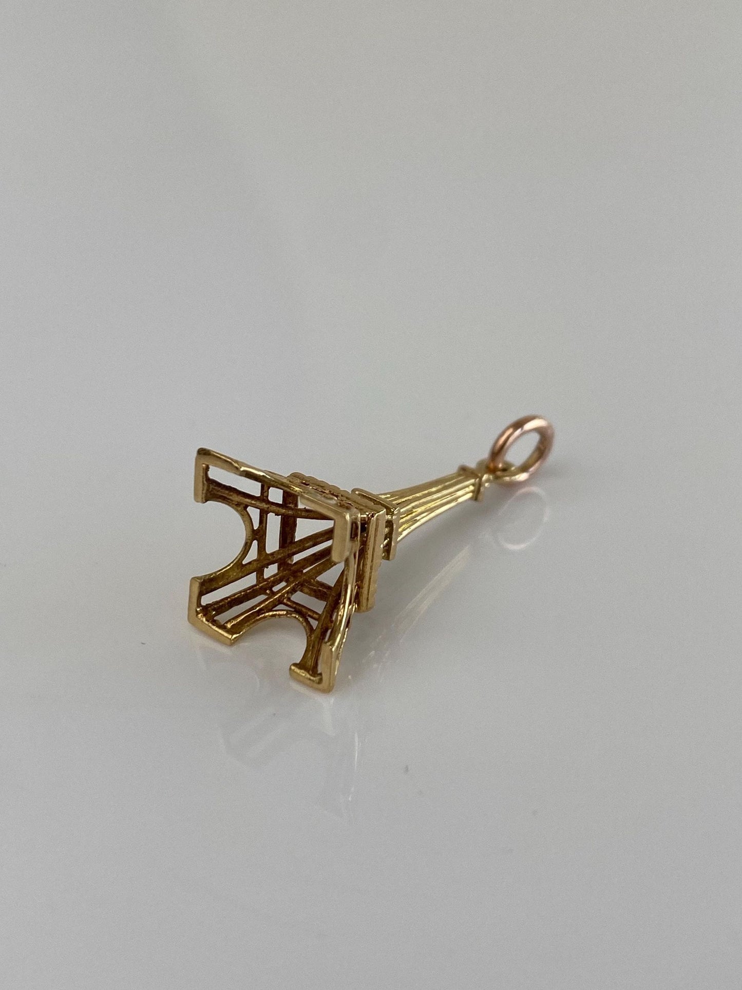 Vintage Solid 18k Yellow Gold Eiffel Tower Charm