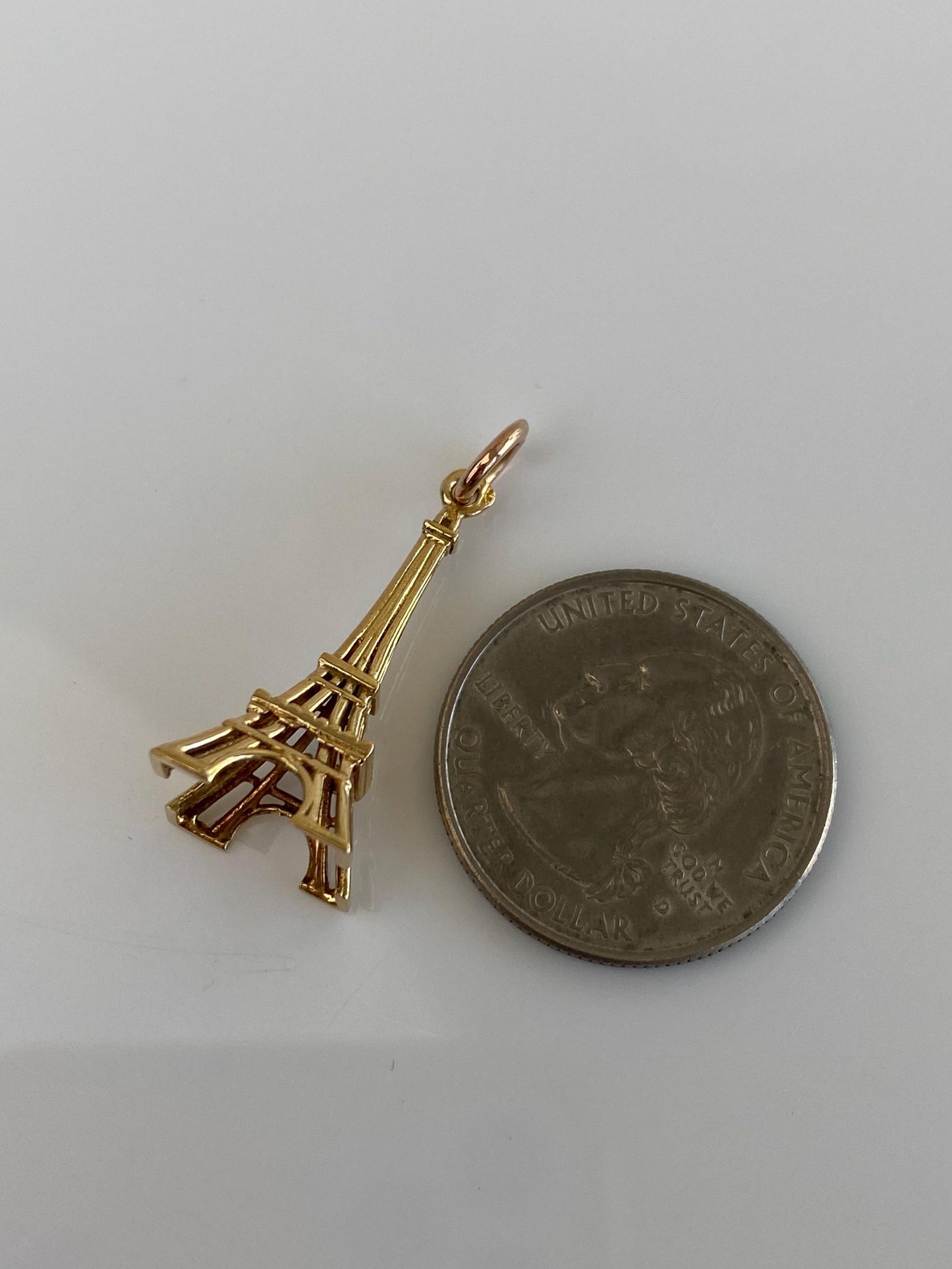 Vintage Solid 18k Yellow Gold Eiffel Tower Charm