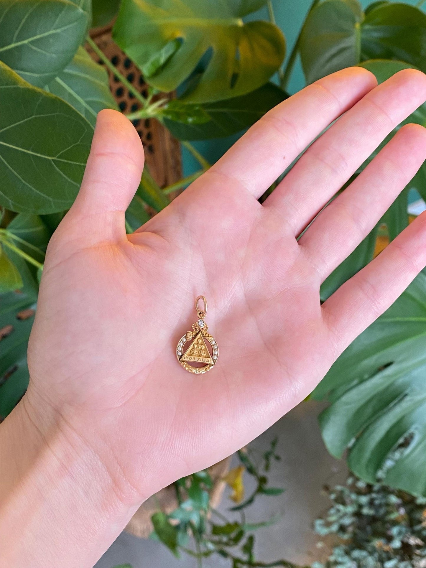 Vintage Solid 10k Yellow Gold Diamond LYOB Filiae Jobs Daughters Charm