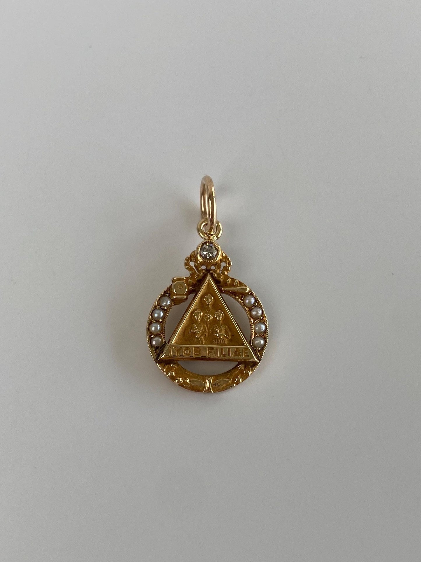 Vintage Solid 10k Yellow Gold Diamond LYOB Filiae Jobs Daughters Charm