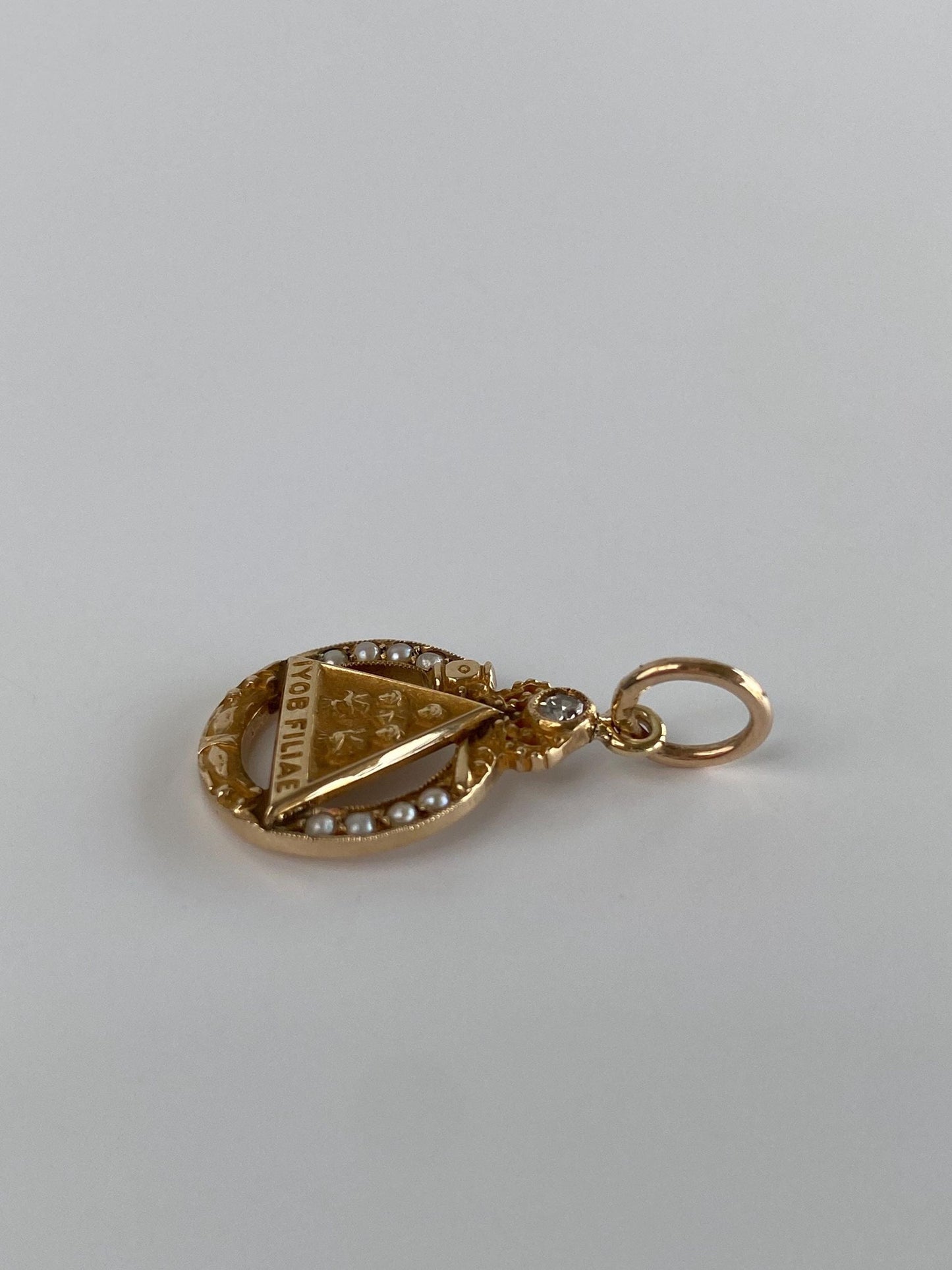 Vintage Solid 10k Yellow Gold Diamond LYOB Filiae Jobs Daughters Charm