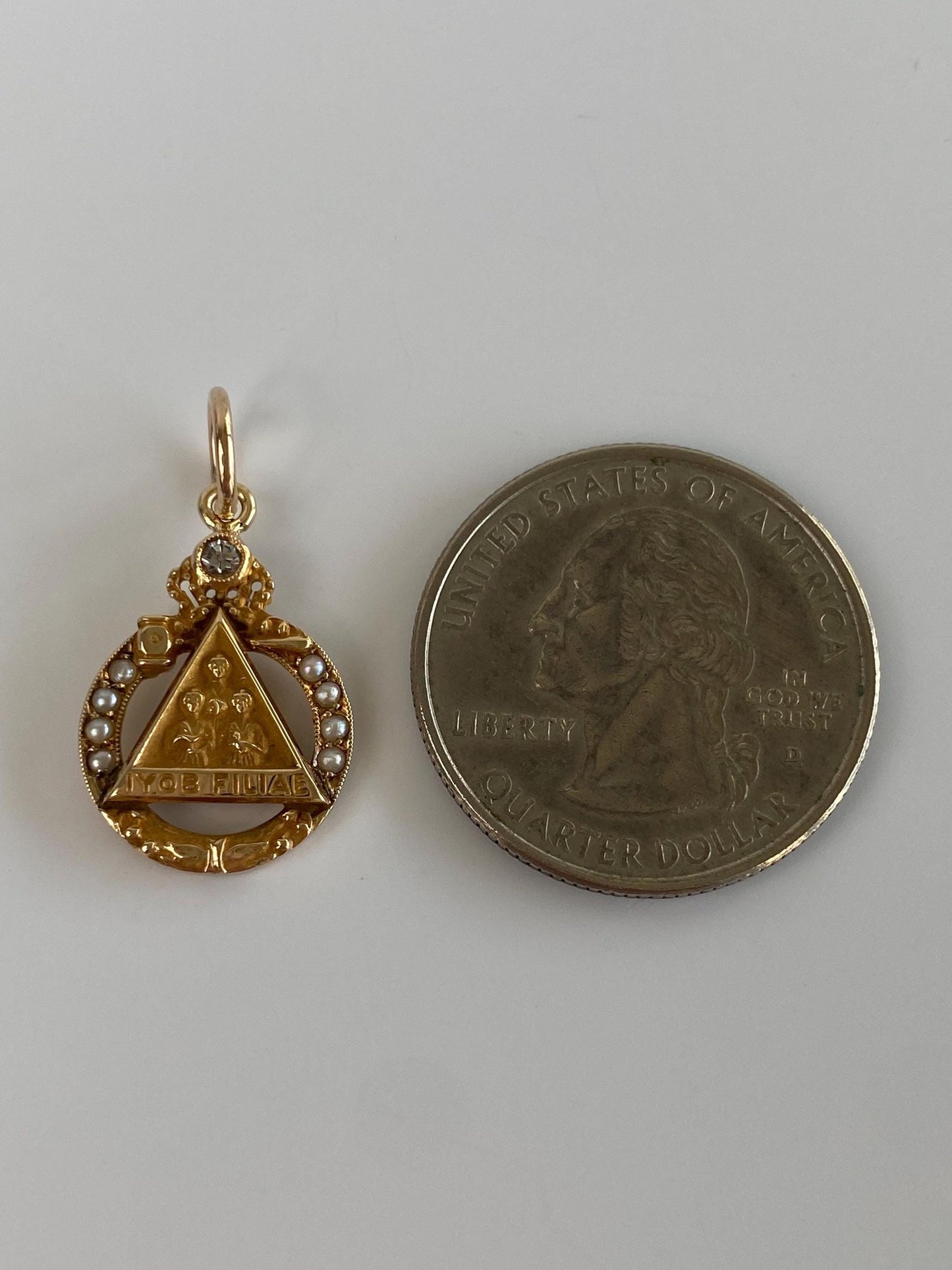 Vintage Solid 10k Yellow Gold Diamond LYOB Filiae Jobs Daughters Charm