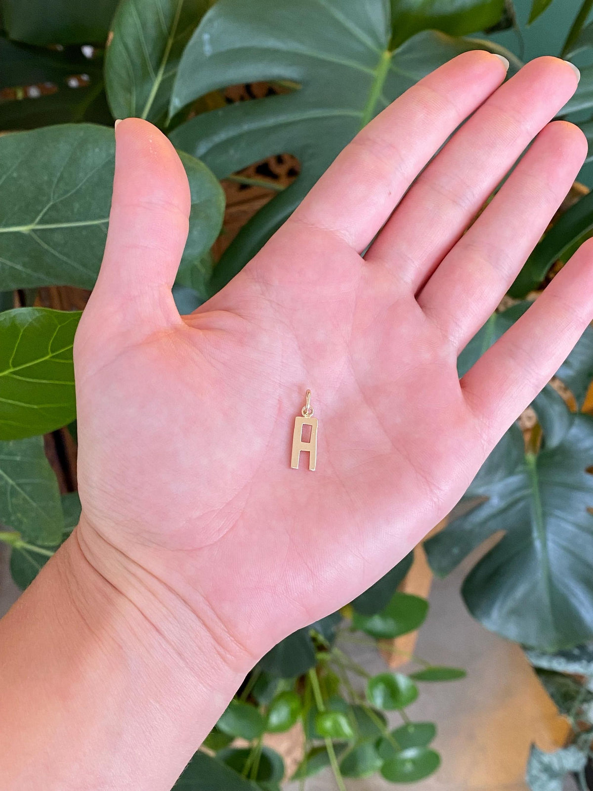 Solid 14k Yellow Gold Initial 'A' Charm
