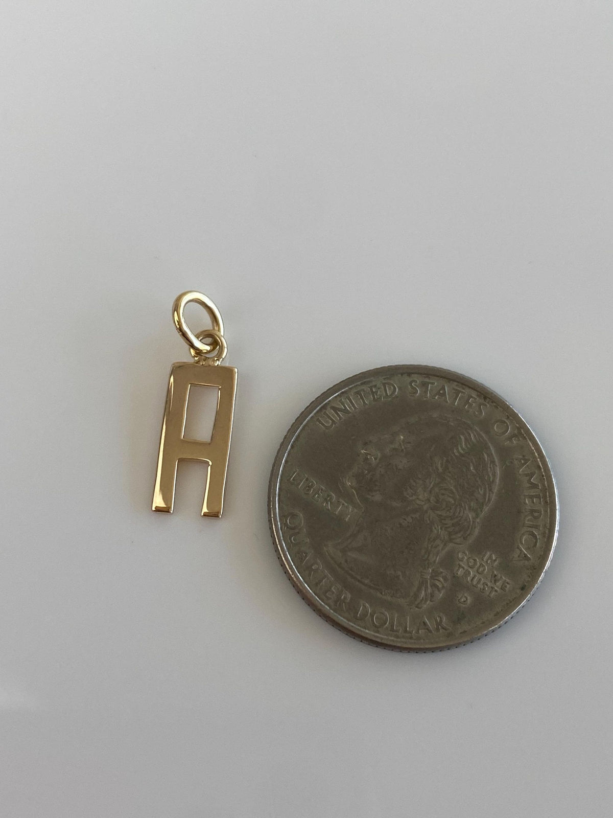 Solid 14k Yellow Gold Initial 'A' Charm