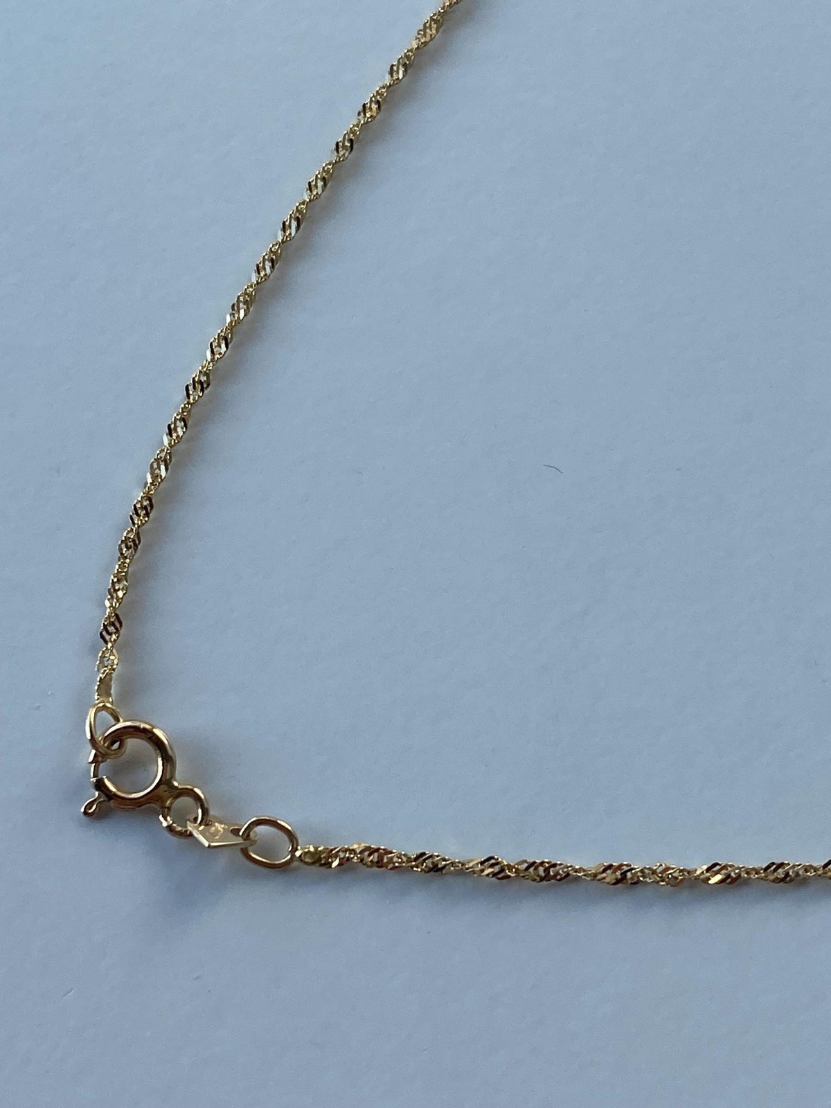 Vintage Solid 14k Yellow Gold Dainty Twist Chain Necklace - 17.75 inches