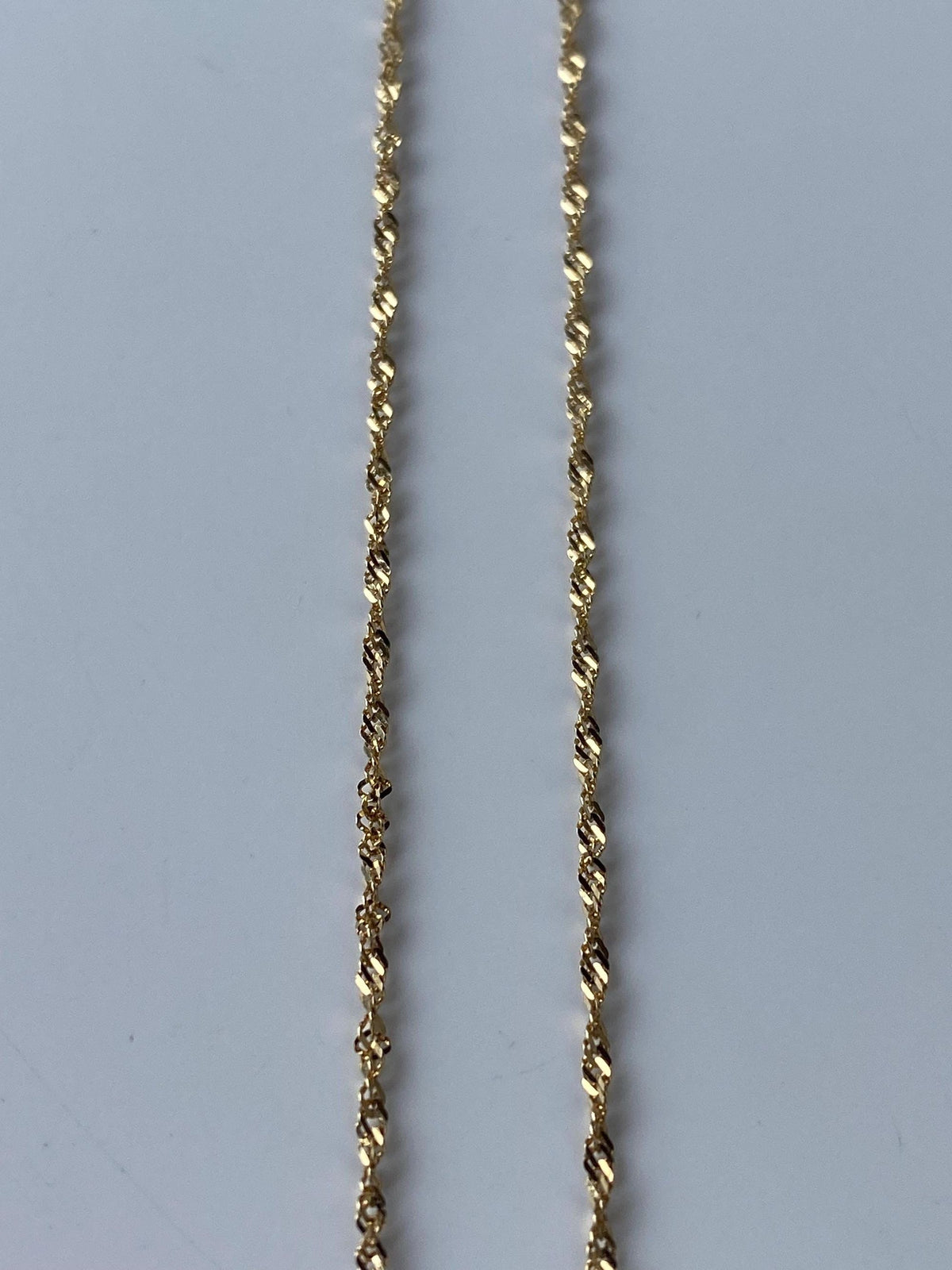 Vintage Solid 14k Yellow Gold Dainty Twist Chain Necklace - 17.75 inches