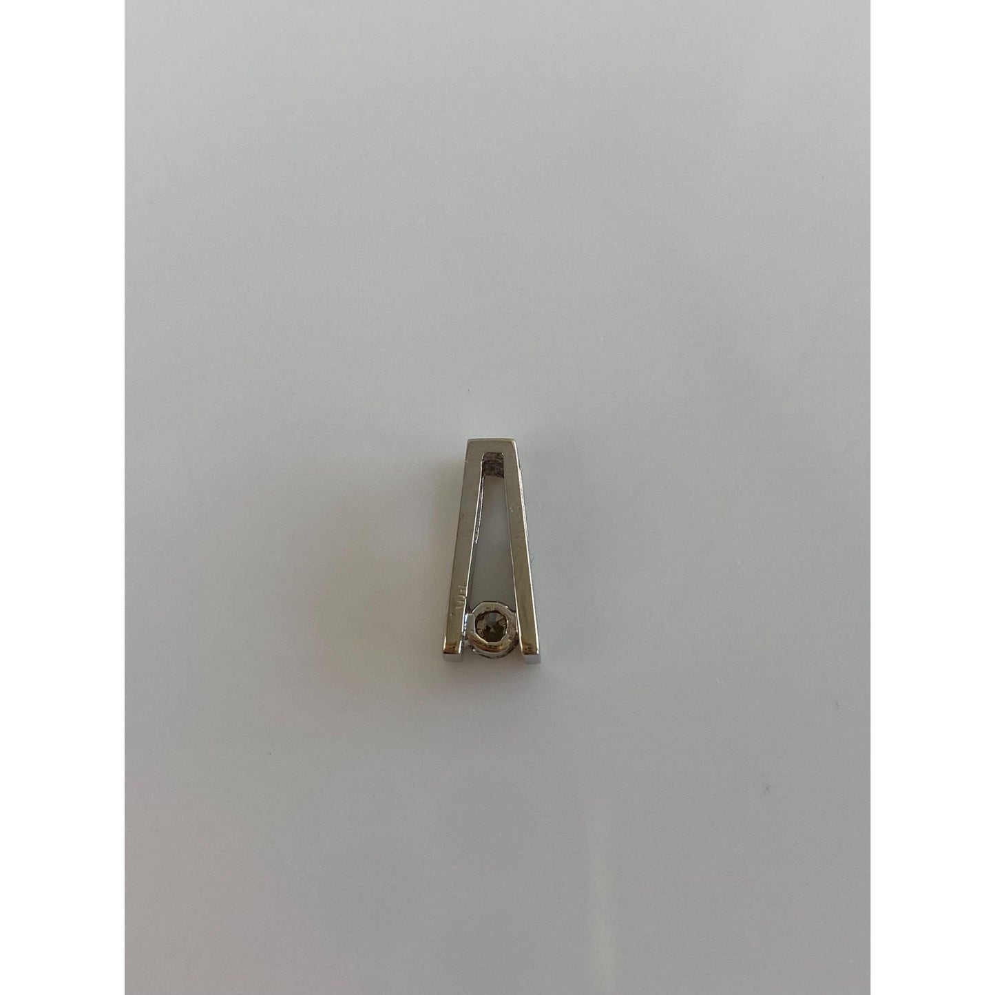 Vintage Solid 14k White Gold Diamond Slide Charm