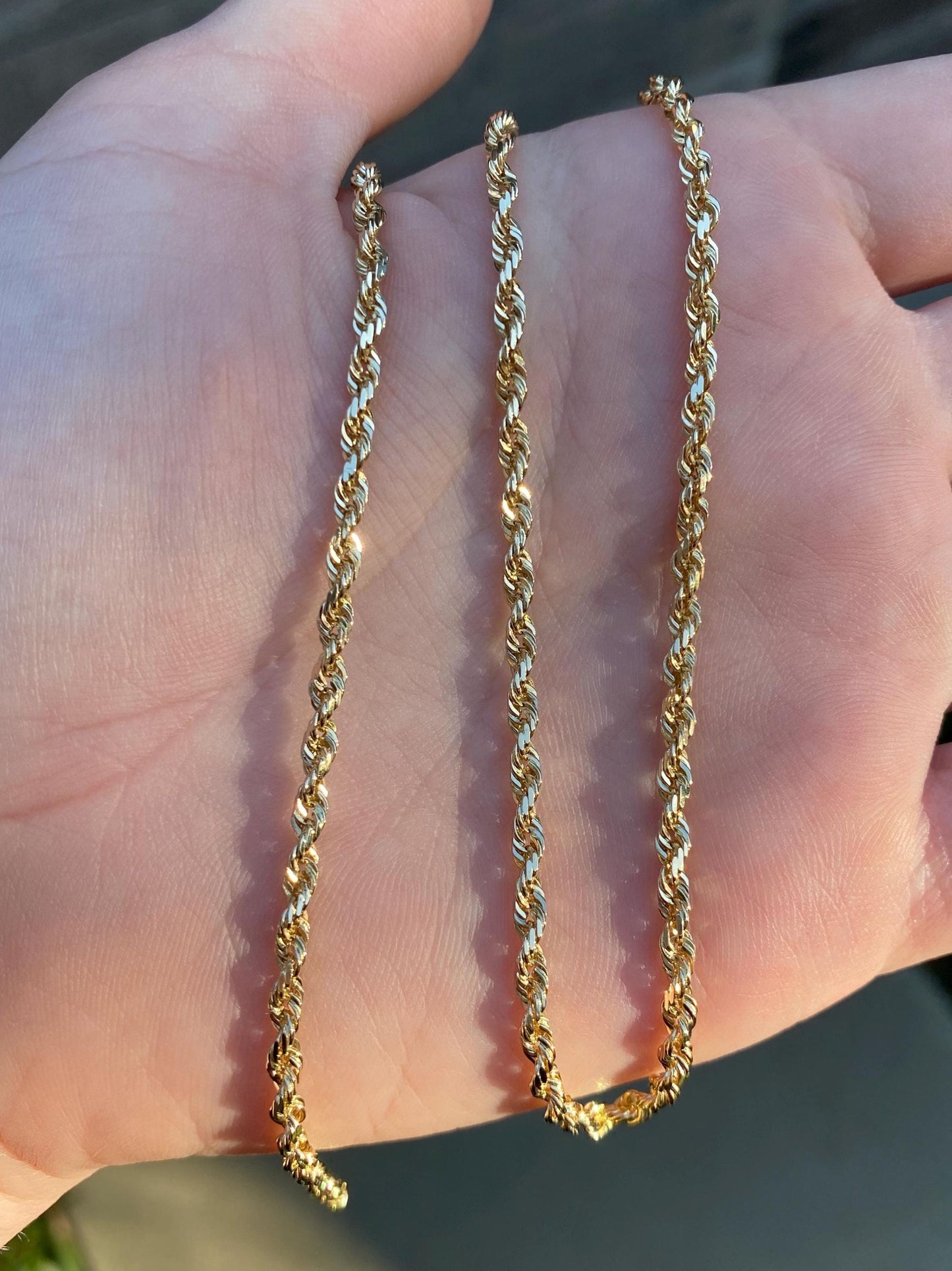 Vintage Solid 14k Yellow Gold Rope Chain Necklace - 20.25 inches