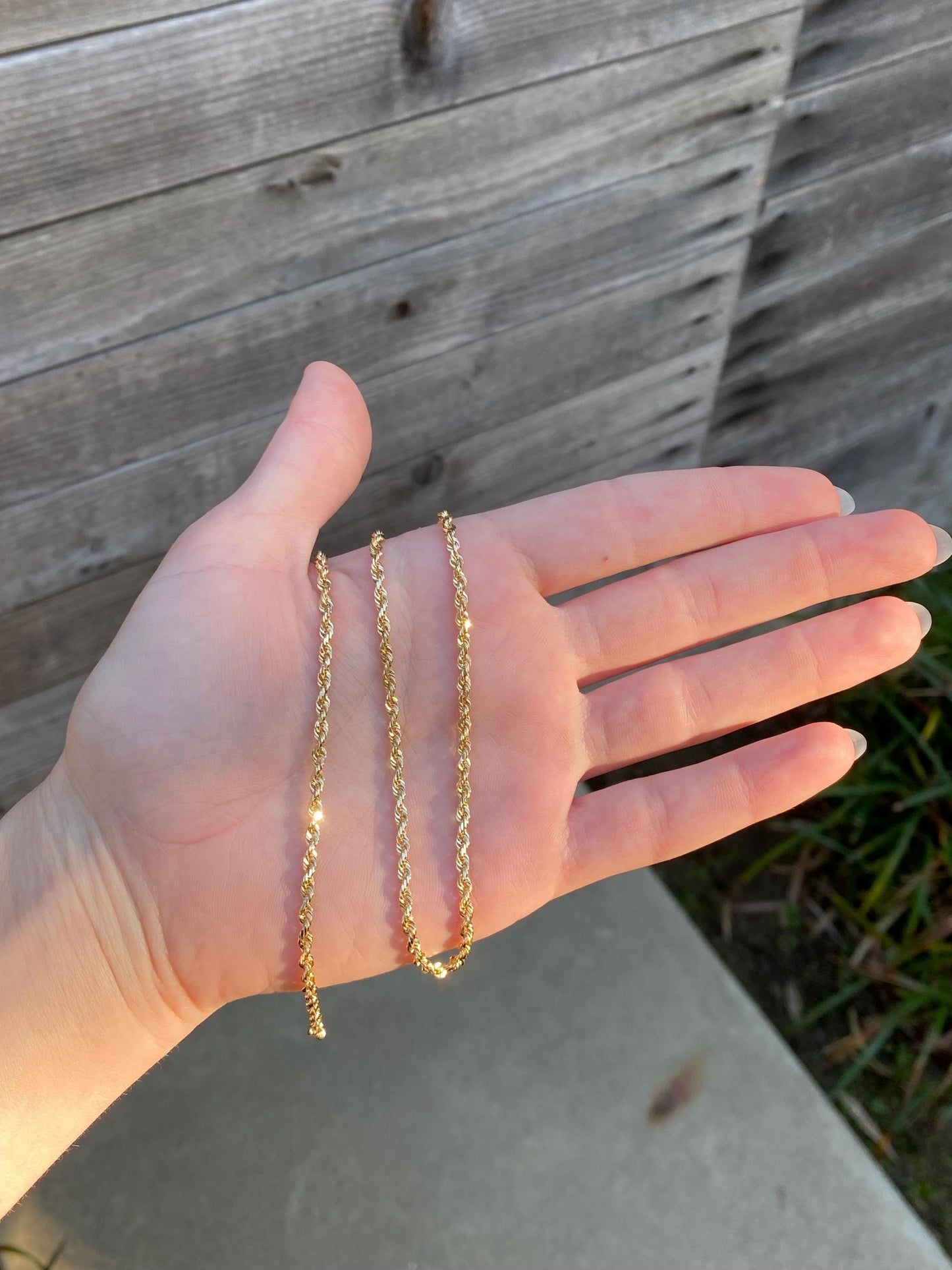 Vintage Solid 14k Yellow Gold Rope Chain Necklace - 20.25 inches
