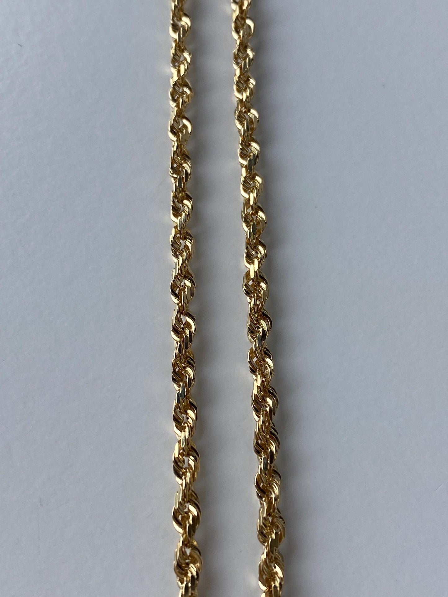 Vintage Solid 14k Yellow Gold Rope Chain Necklace - 20.25 inches