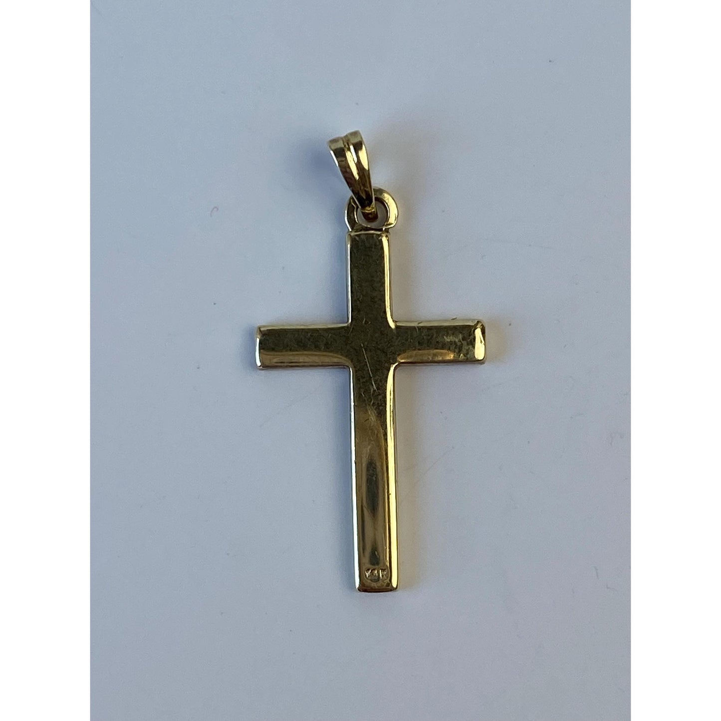 Vintage 14k Yellow Gold Engraved Cross Charm