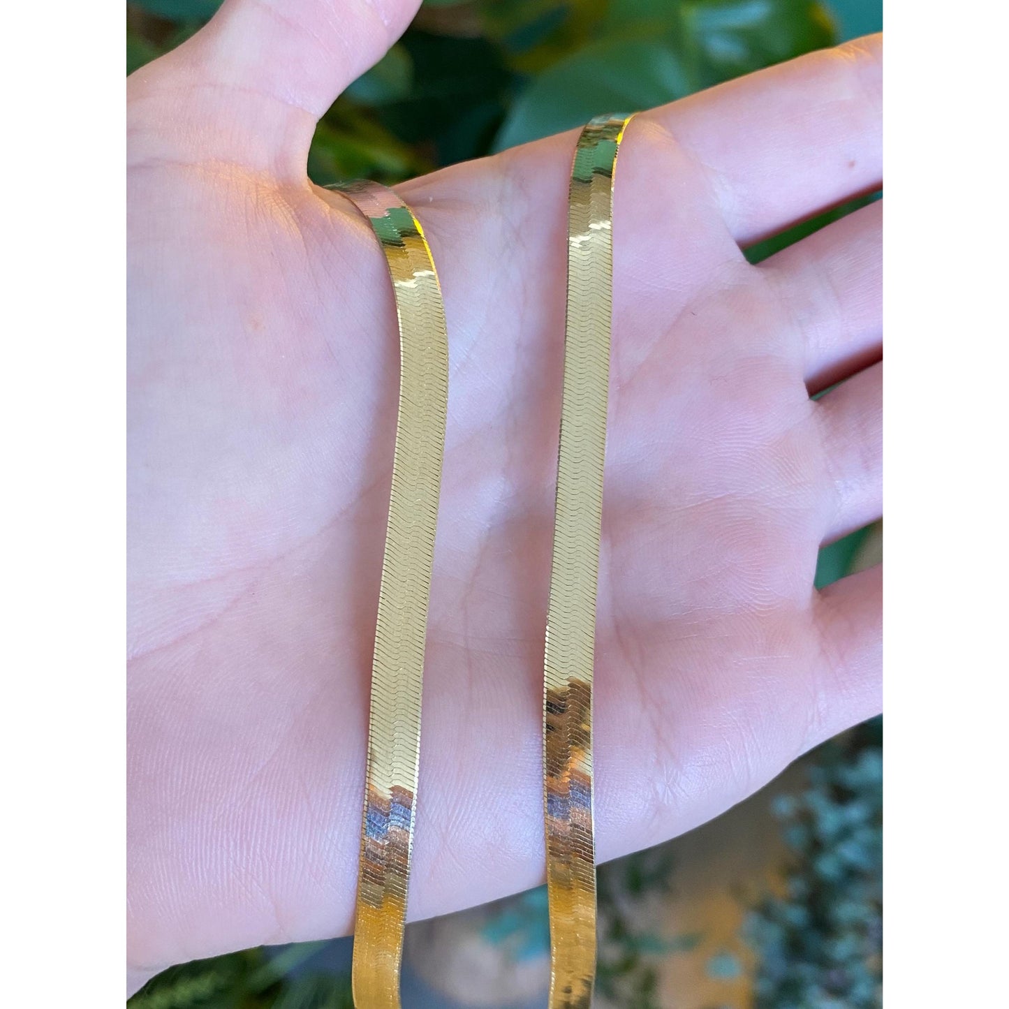 Vintage Solid 14k Yellow Gold Herringbone Chain Necklace - 20.25 inches