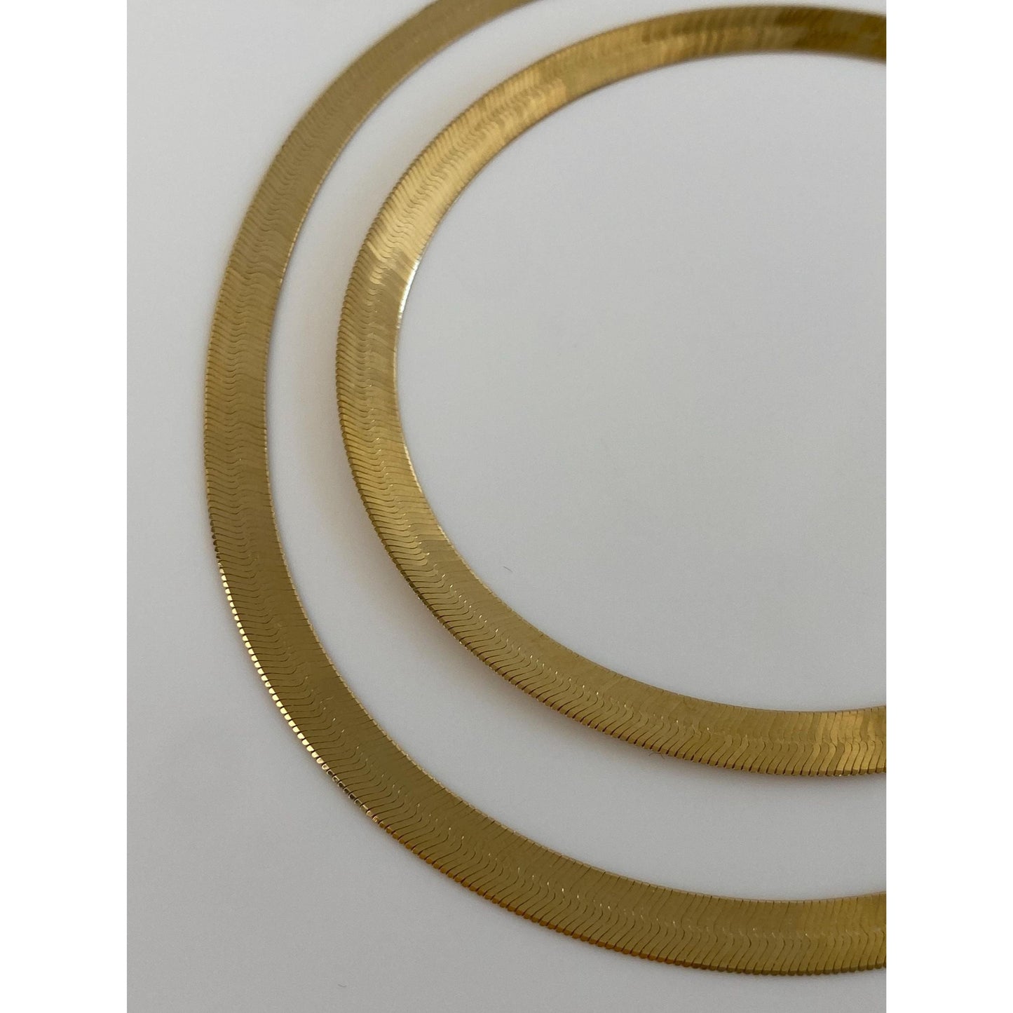 Vintage Solid 14k Yellow Gold Herringbone Chain Necklace - 20.25 inches