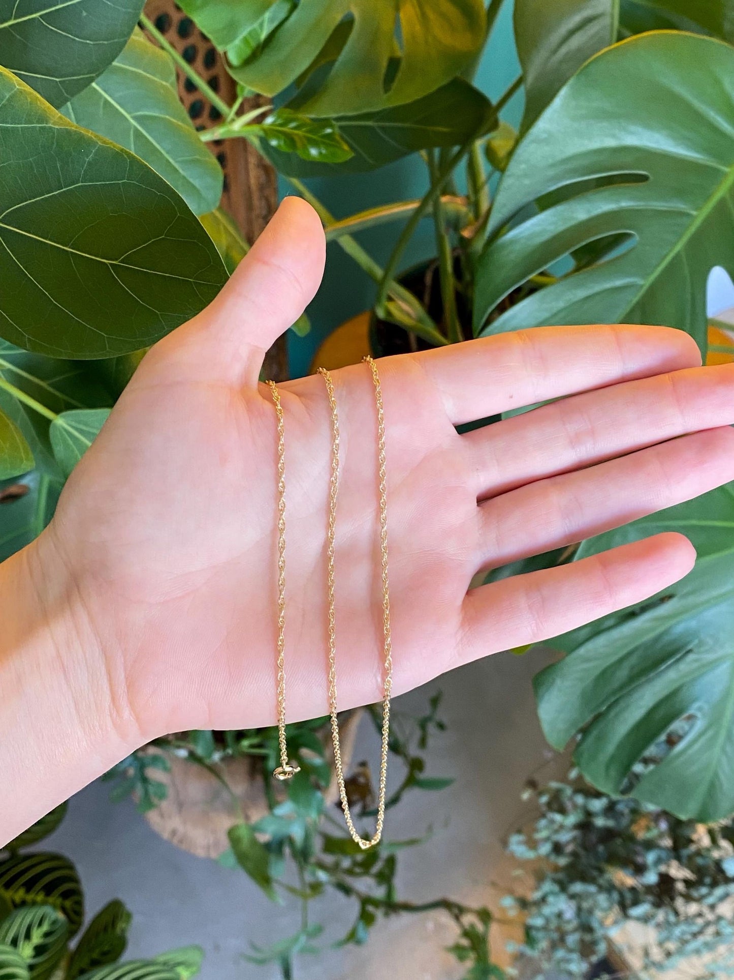 Vintage Solid 14k Yellow Gold Chain Necklace - 24.25 inches