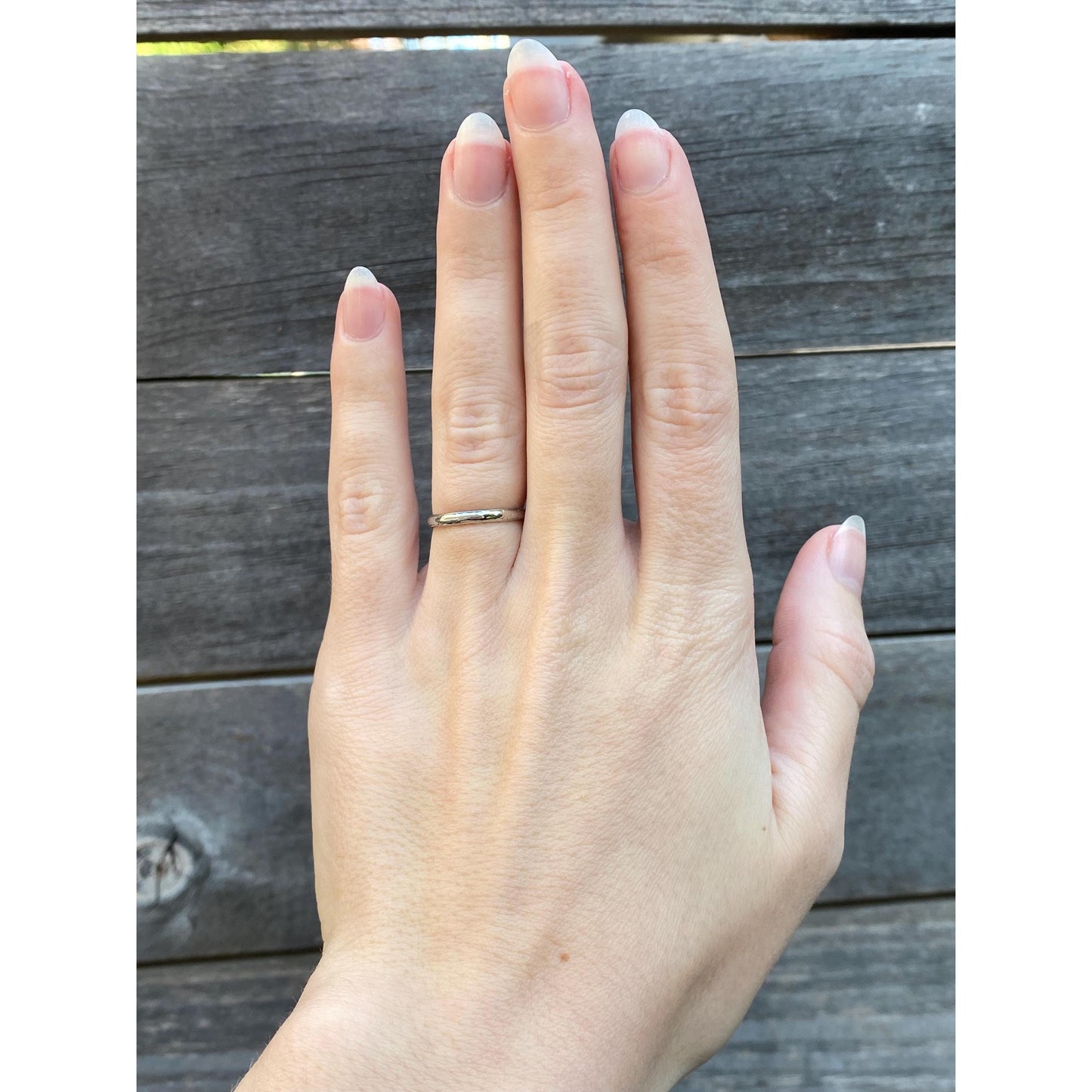 Vintage Solid 18k White Gold Miligrain Ring Band - Size 4.75