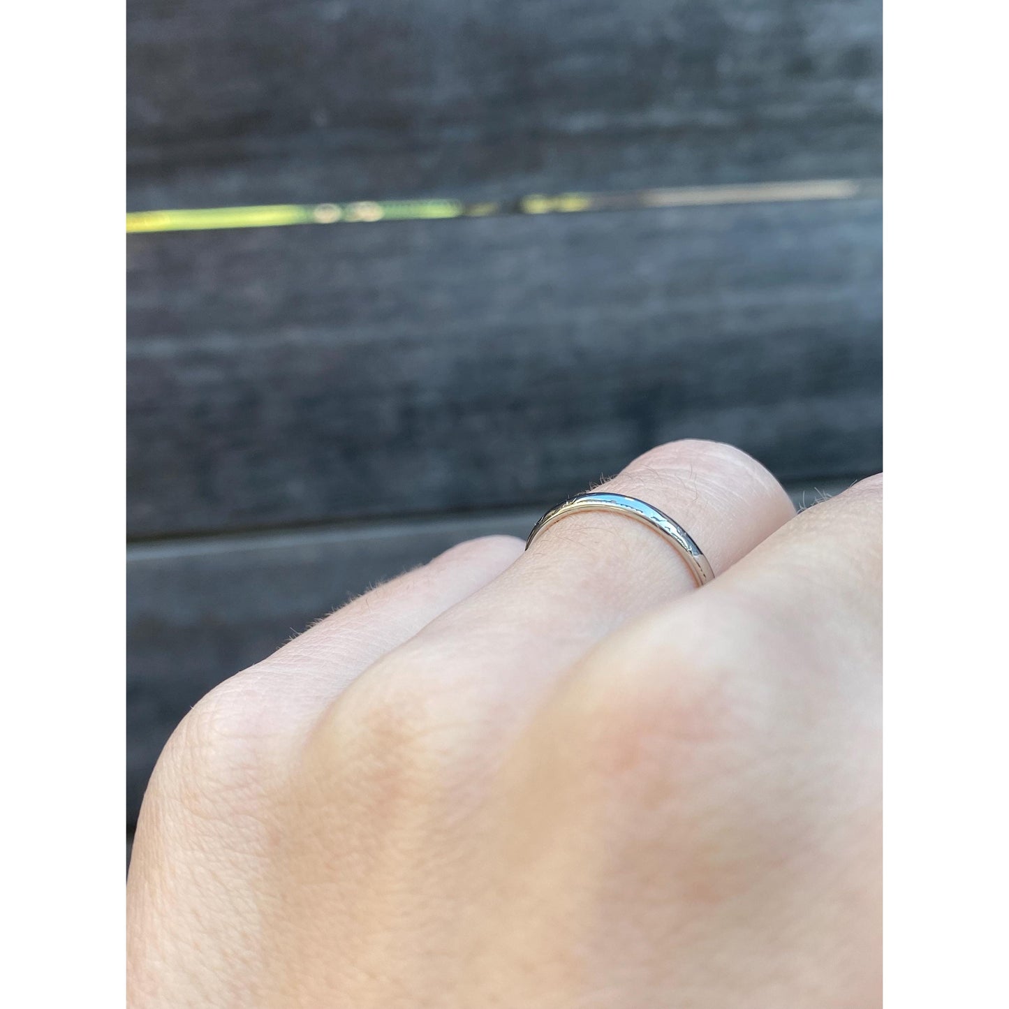 Vintage Solid 18k White Gold Miligrain Ring Band - Size 4.75