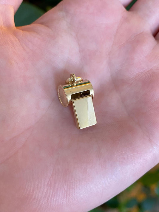 Vintage 14k Yellow Gold Whistle Charm