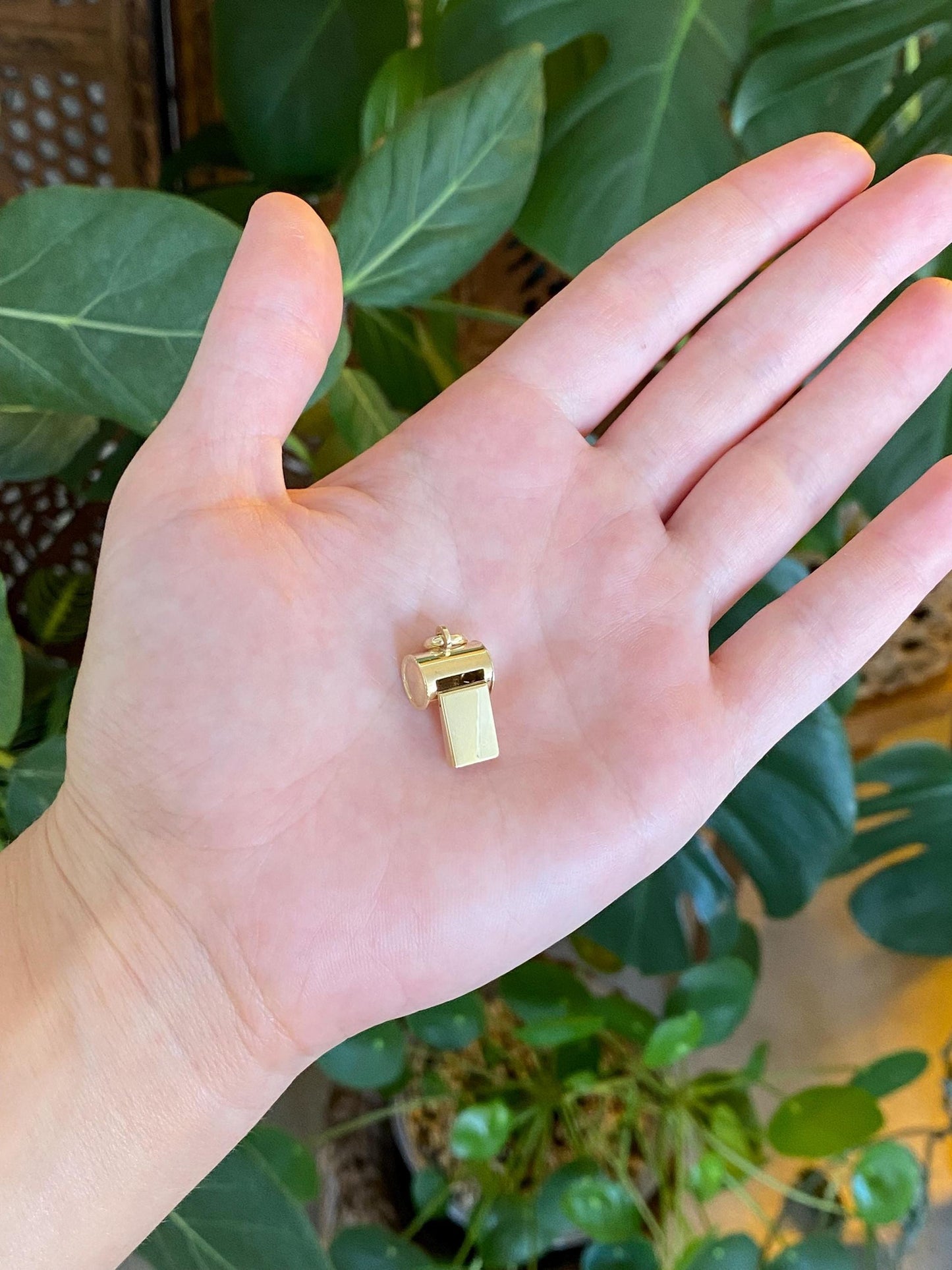 Vintage 14k Yellow Gold Whistle Charm