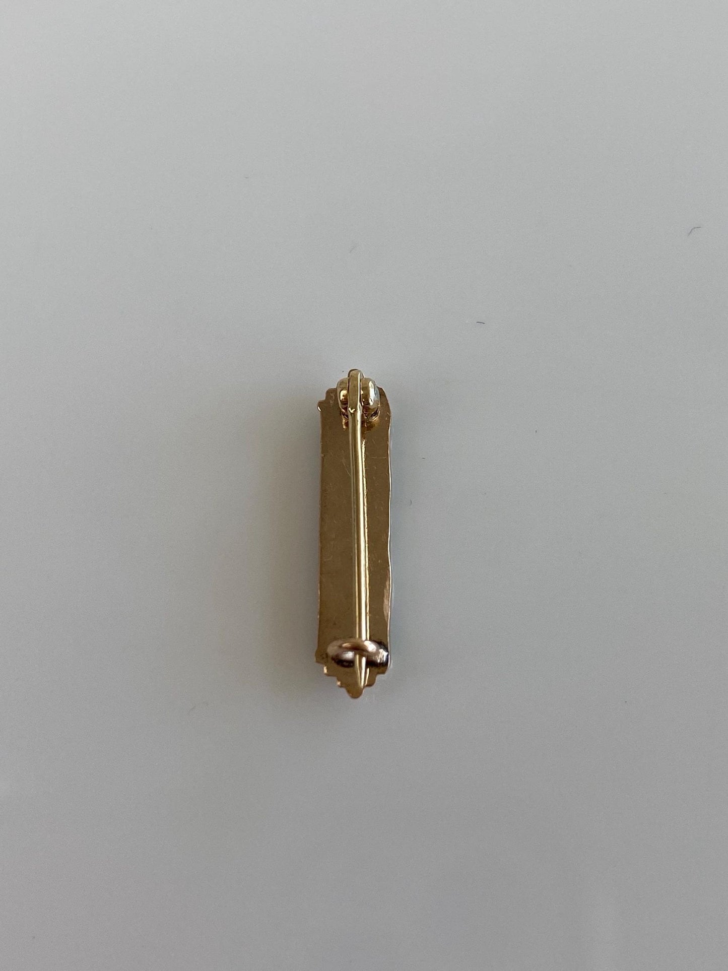 Vintage Solid 10k Yellow Gold Pink Green Enamel Striped Pin