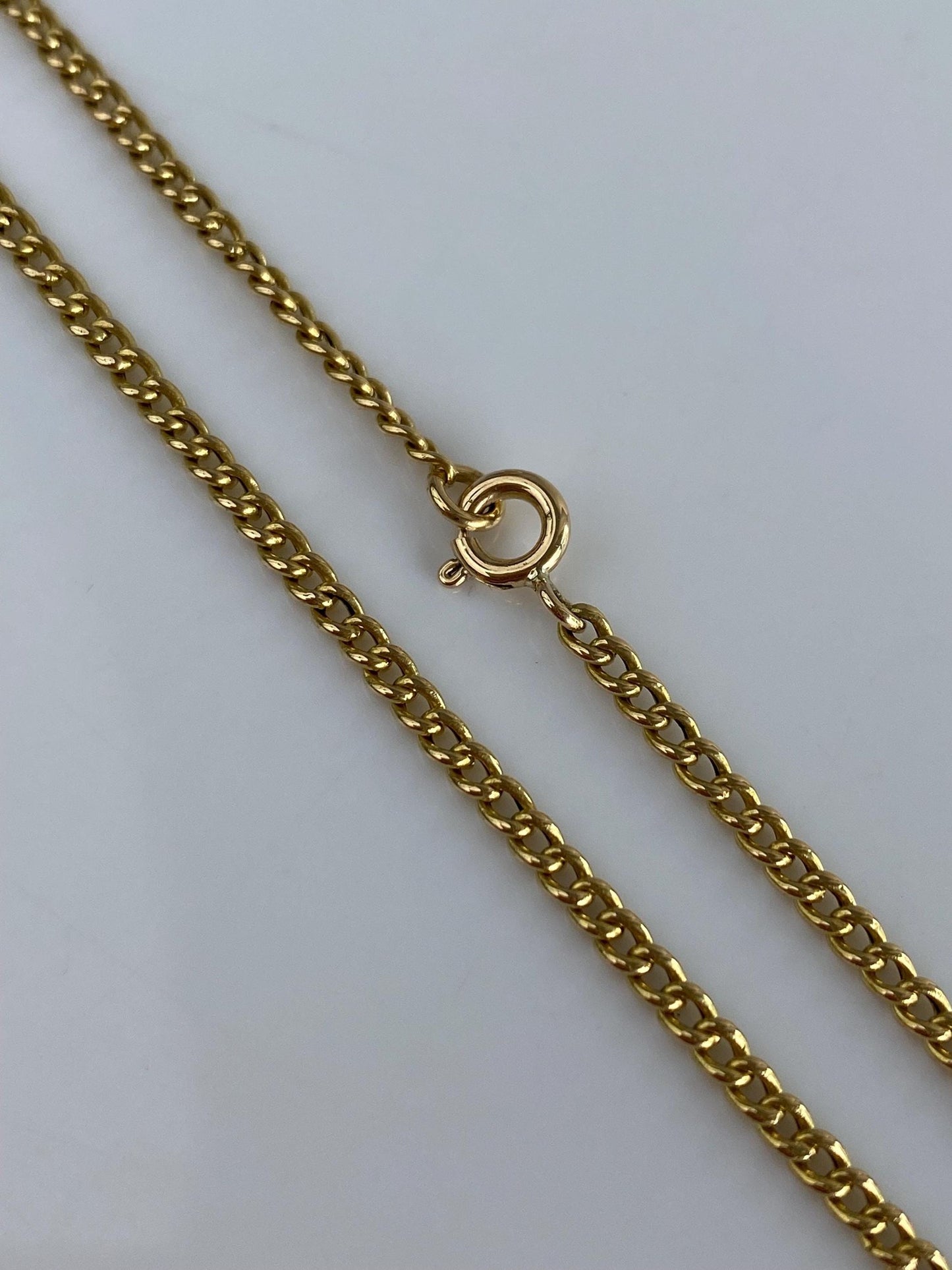 Vintage Solid 18k Yellow Gold Curb Chain Necklace - 21 inches