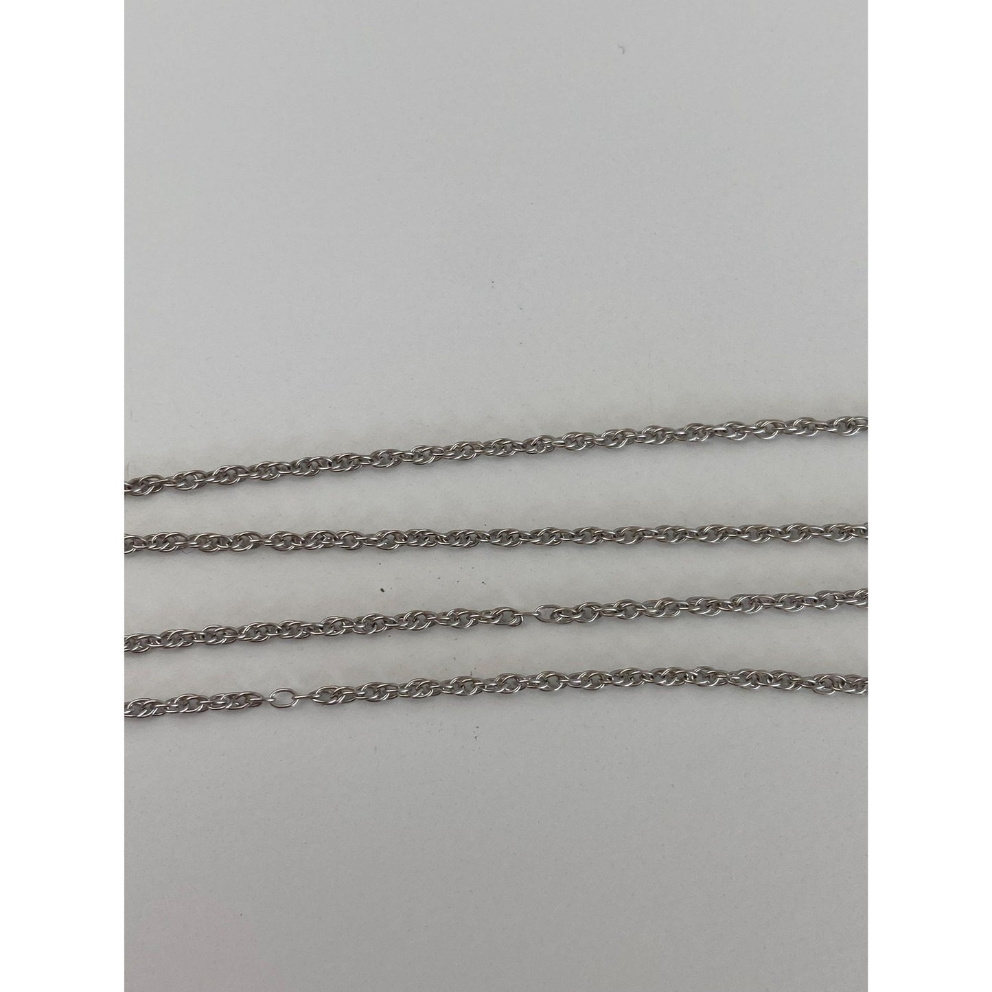 Vintage Solid 14k White Gold Chain Necklace - 15 inches