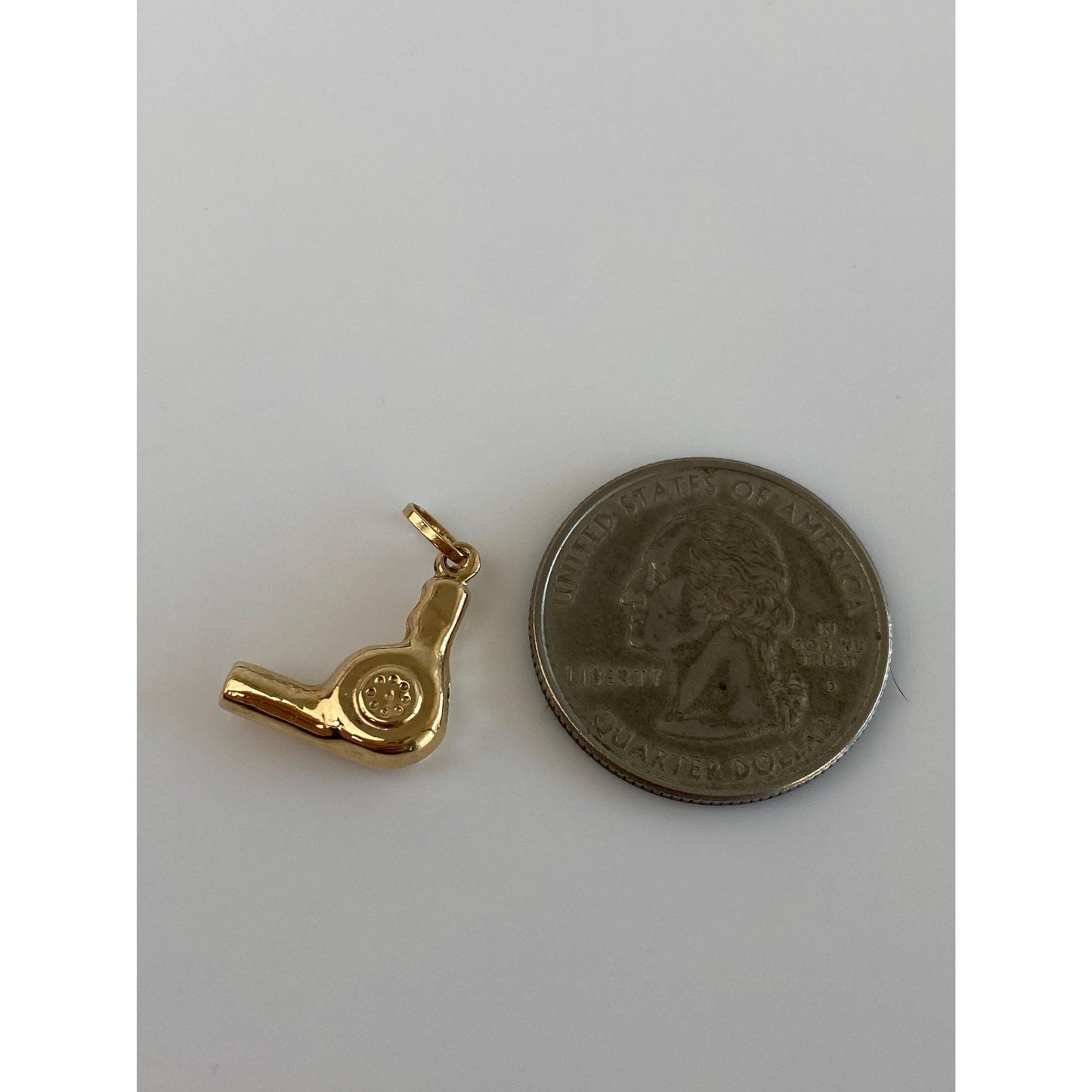 Vintage 14k Yellow Gold Blow Dryer Charm