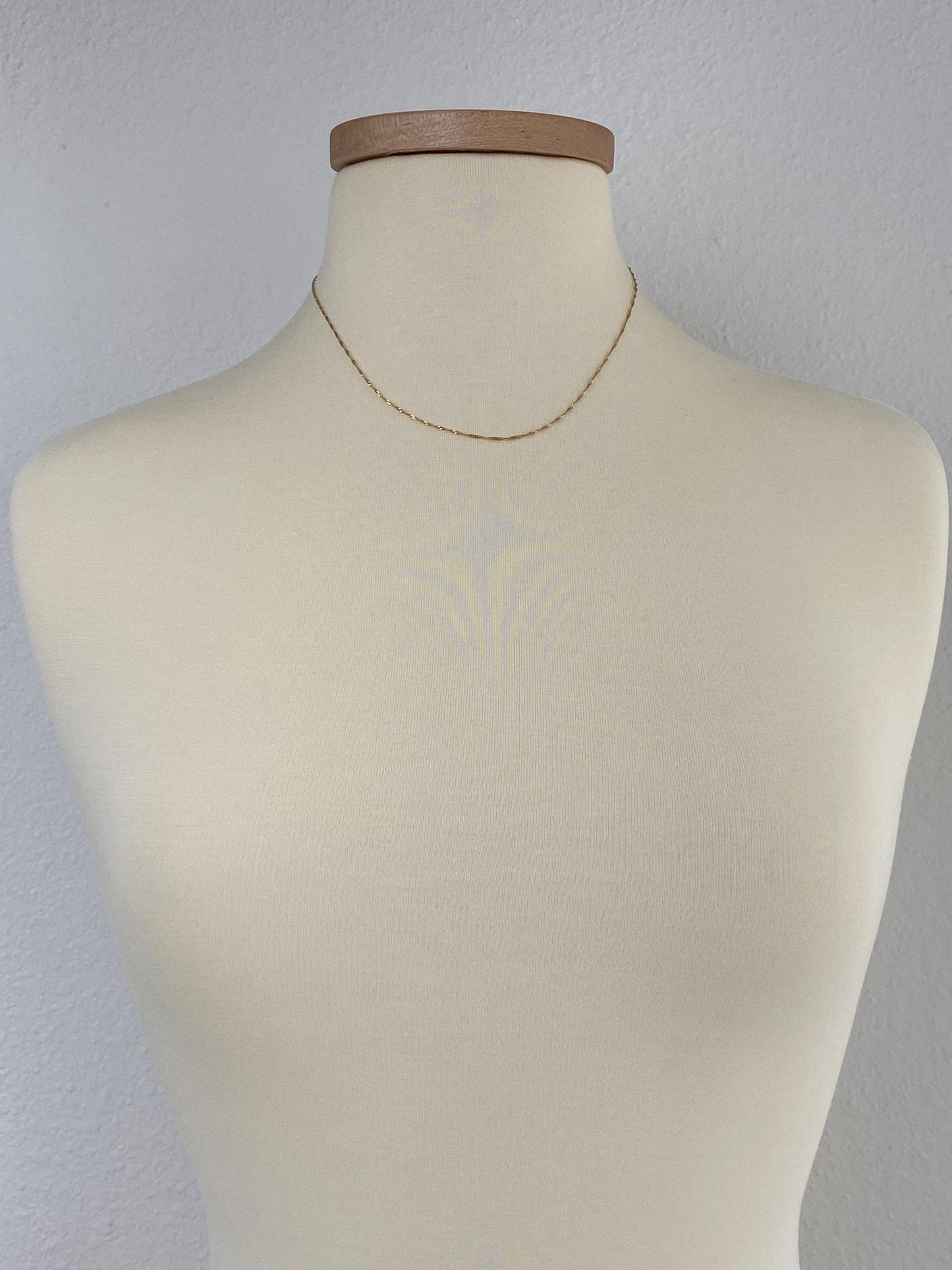 Vintage Solid 14k Yellow Gold Twist Chain Necklace - 17.5 inches