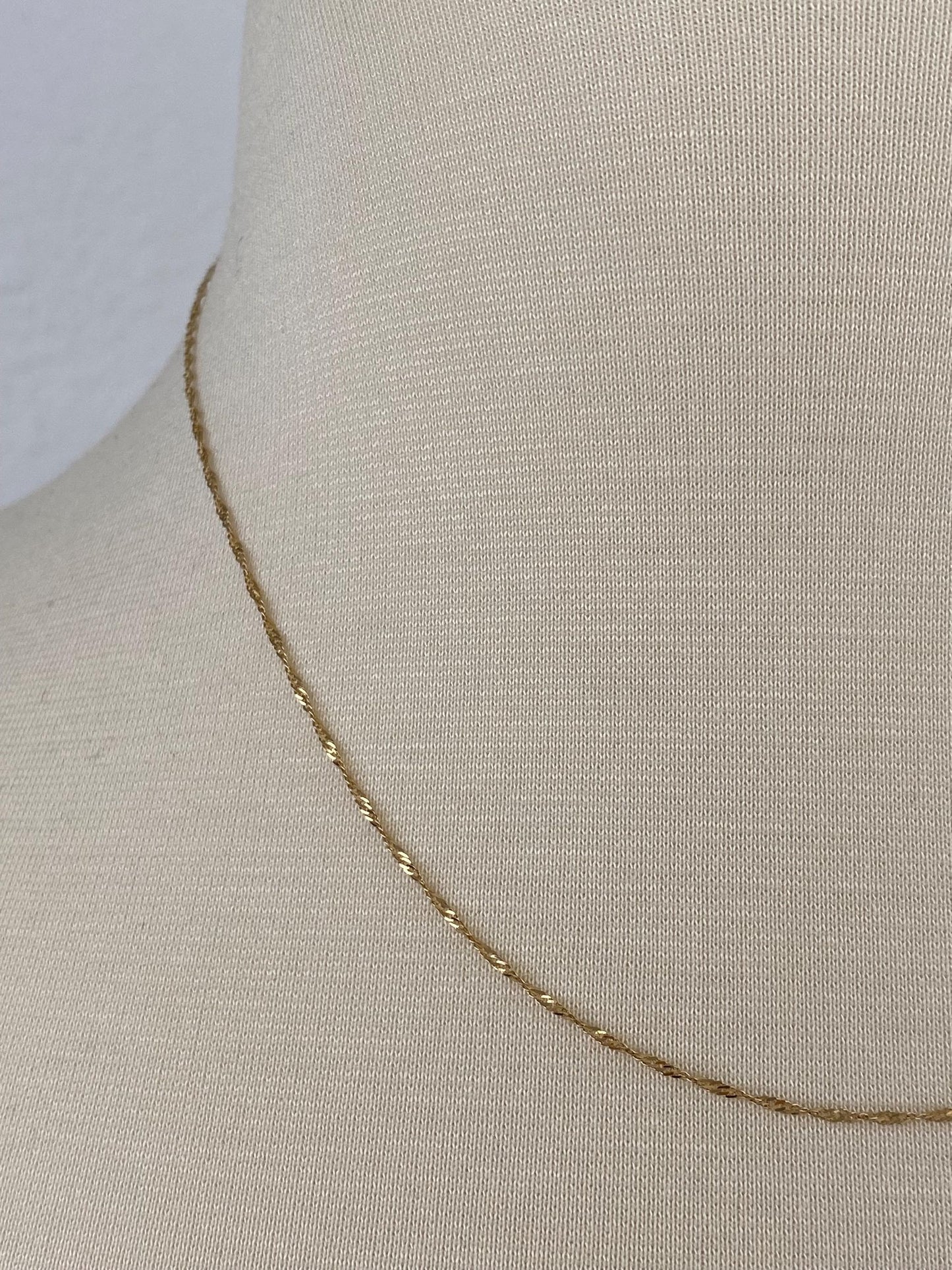 Vintage Solid 14k Yellow Gold Twist Chain Necklace - 17.5 inches