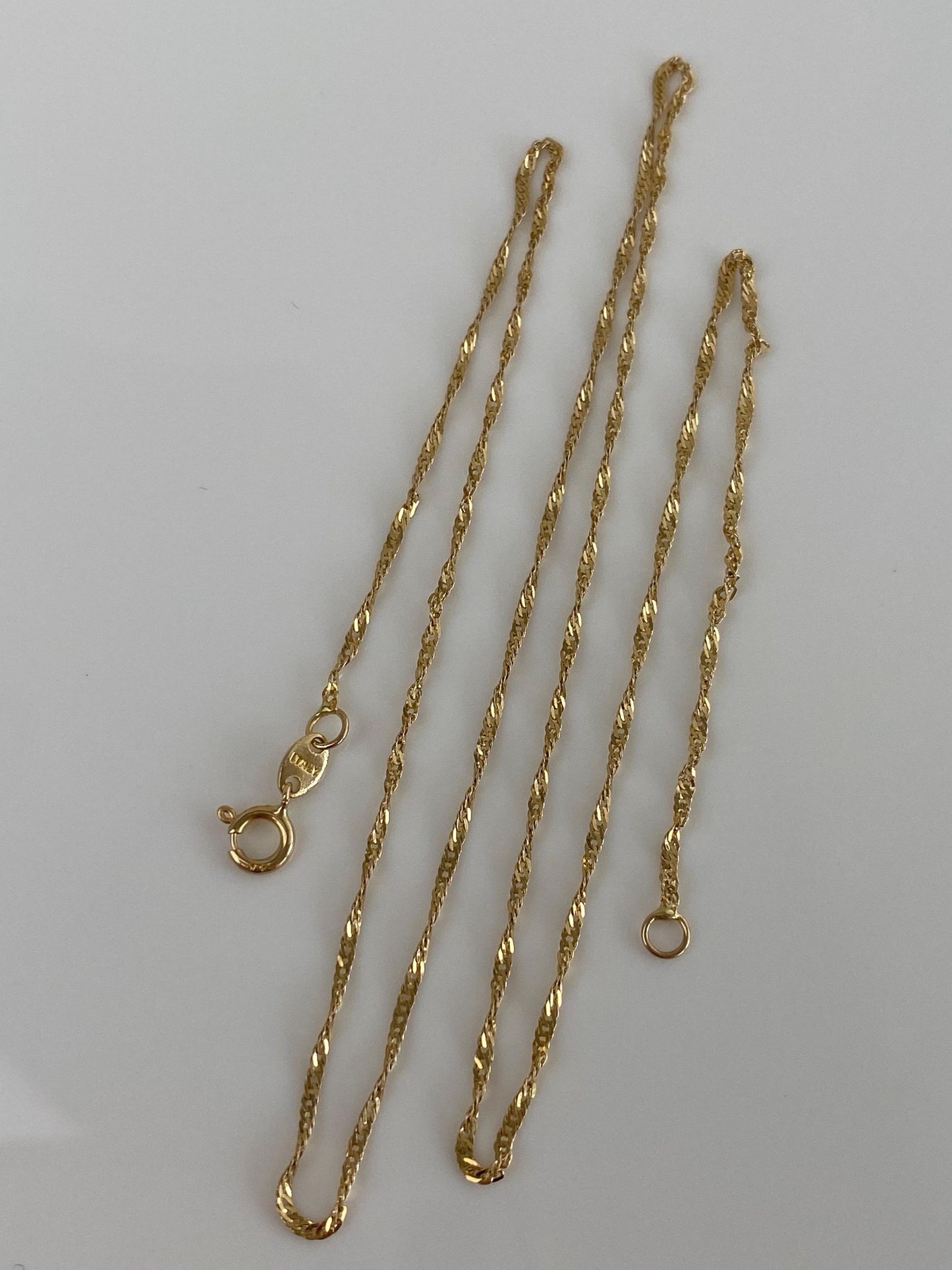 Vintage Solid 14k Yellow Gold Twist Chain Necklace - 17.5 inches