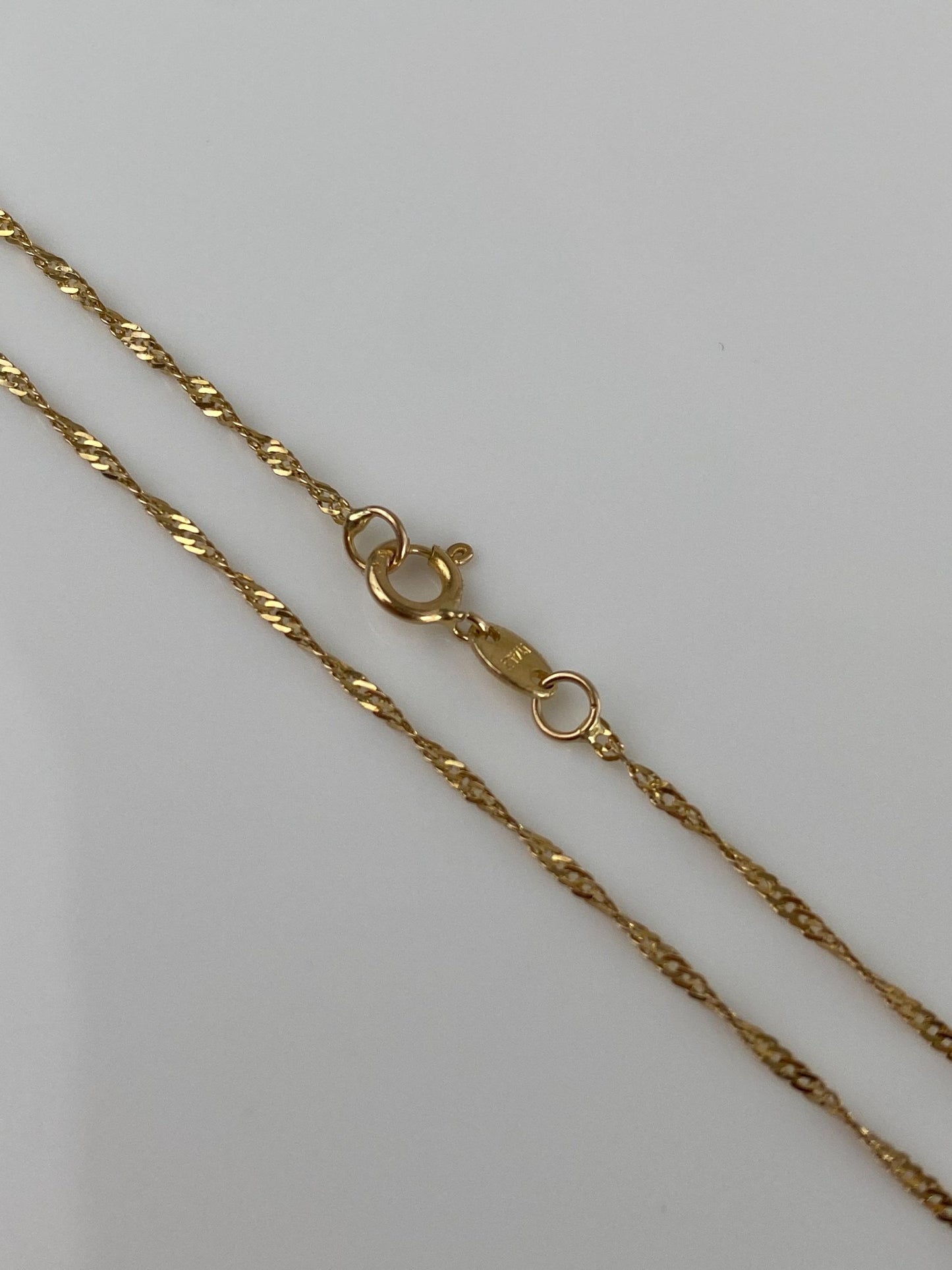 Vintage Solid 14k Yellow Gold Twist Chain Necklace - 17.5 inches