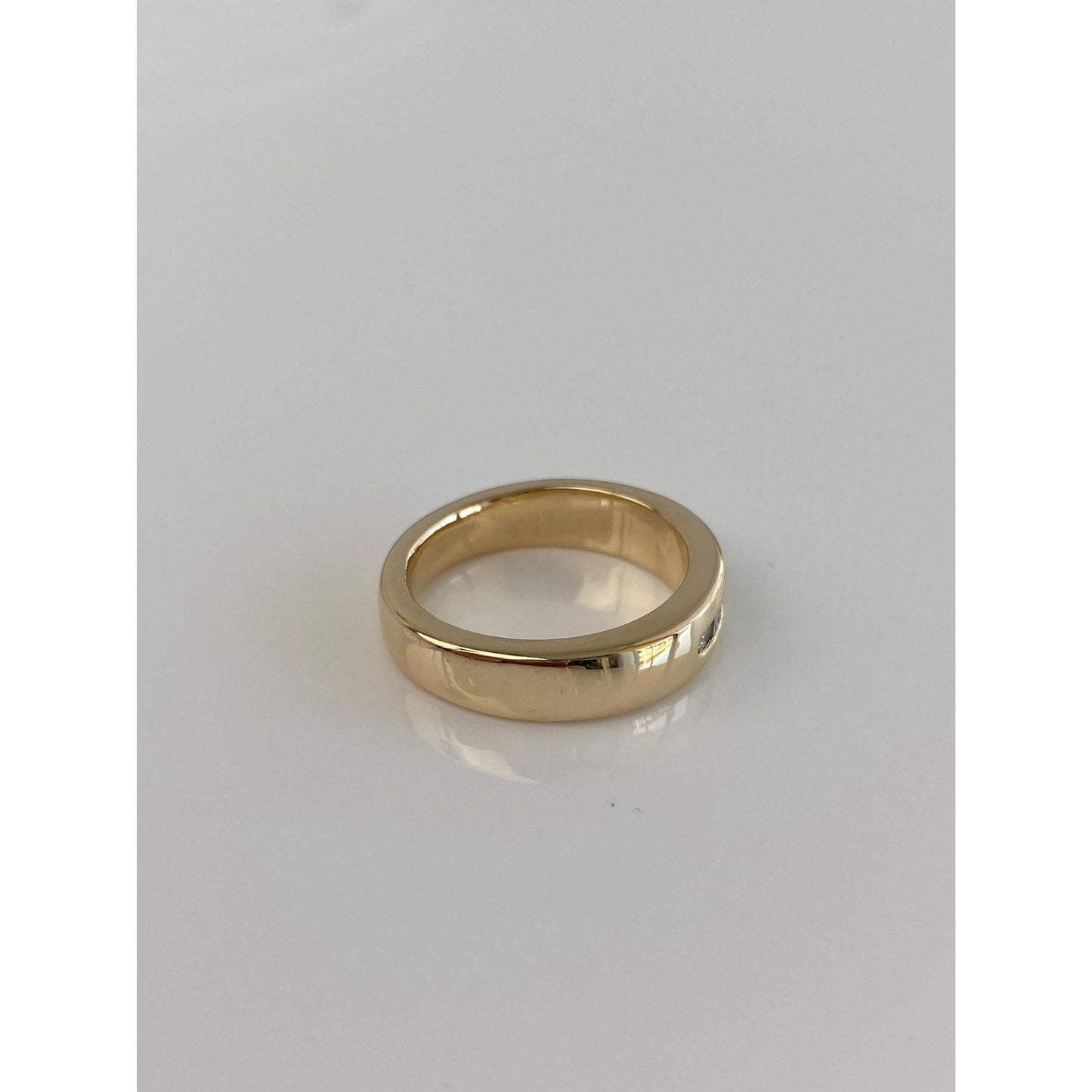 Vintage Solid 14k Yellow Gold Round & Baguette Diamond Ring Band - Size 5.25