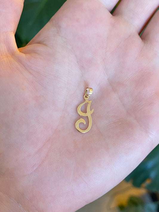 Vintage Solid 14k Yellow Gold Initial 'J' Charm