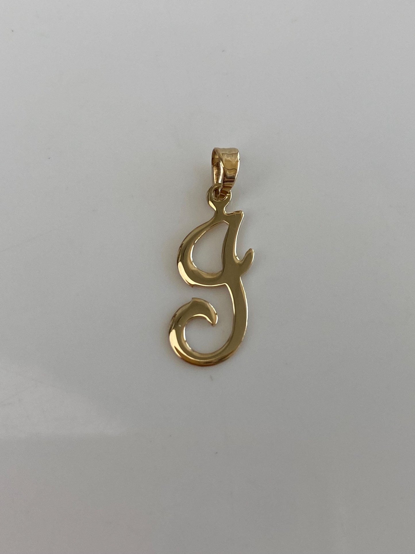 Vintage Solid 14k Yellow Gold Initial 'J' Charm