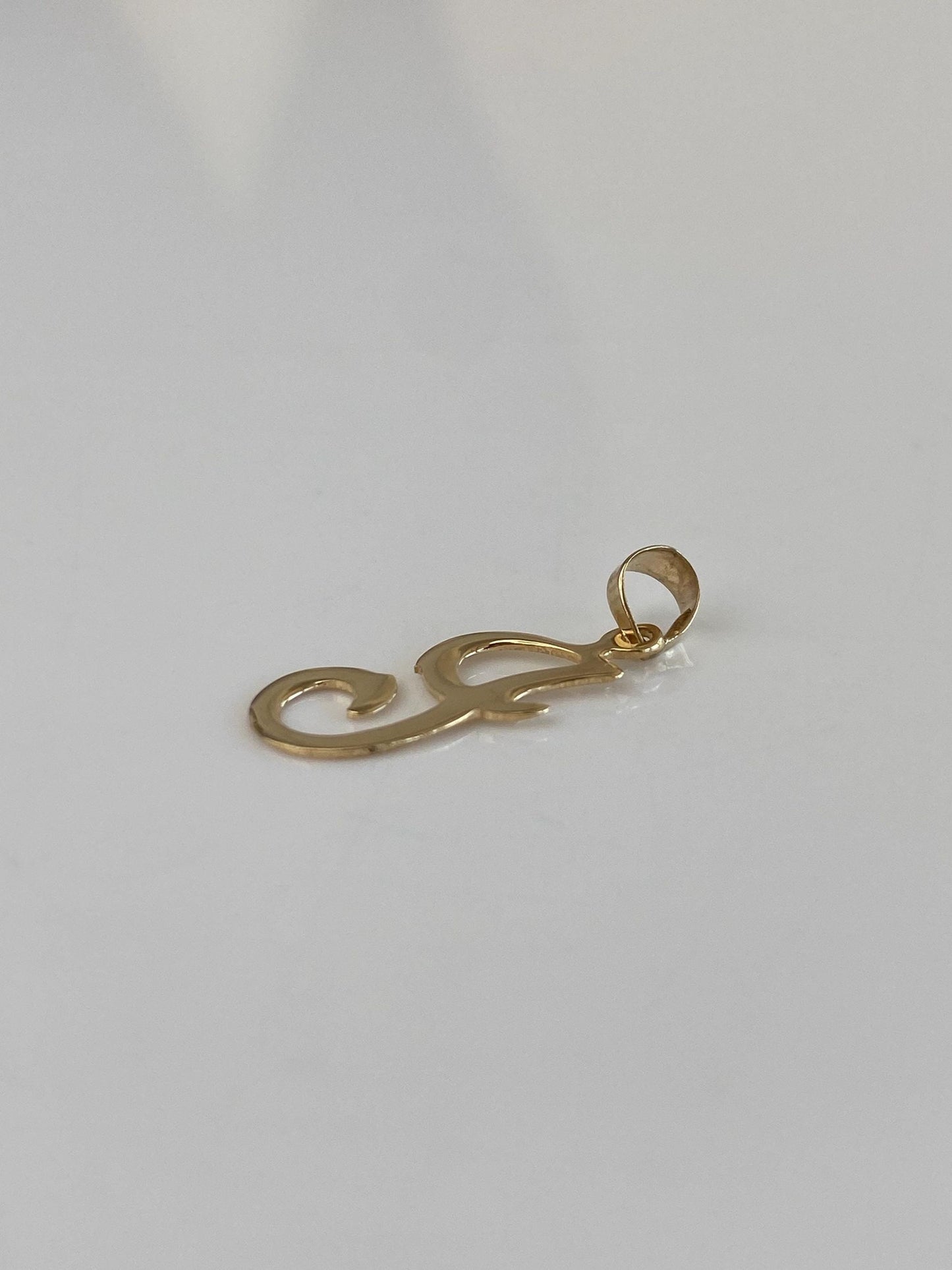 Vintage Solid 14k Yellow Gold Initial 'J' Charm