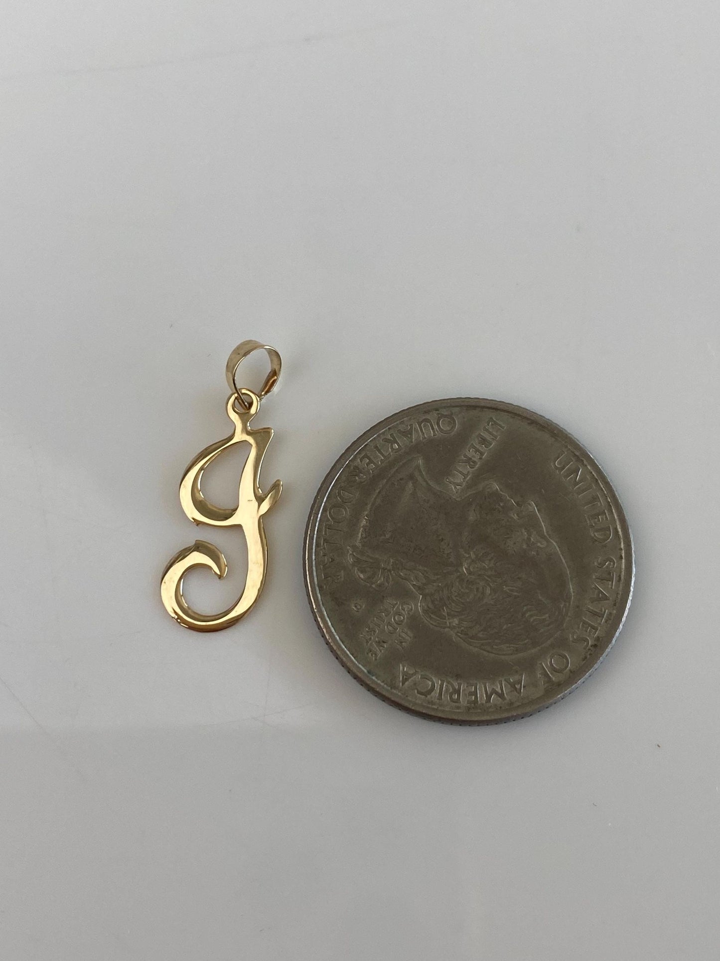 Vintage Solid 14k Yellow Gold Initial 'J' Charm