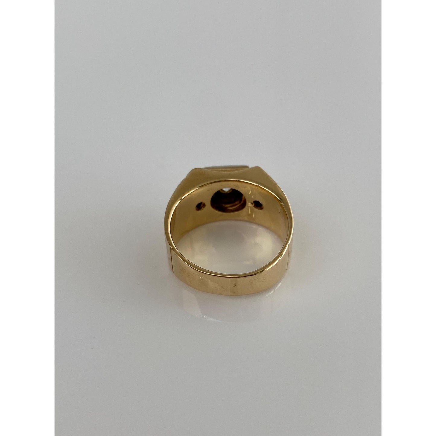 Vintage Solid 14k White & Yellow Gold Diamond Ring Band - Size 6.25