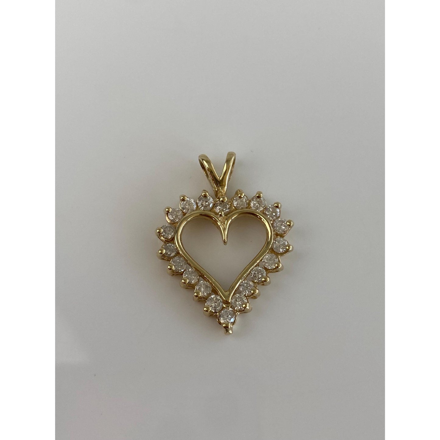 Vintage Solid 10k Yellow Gold Diamond Heart Charm