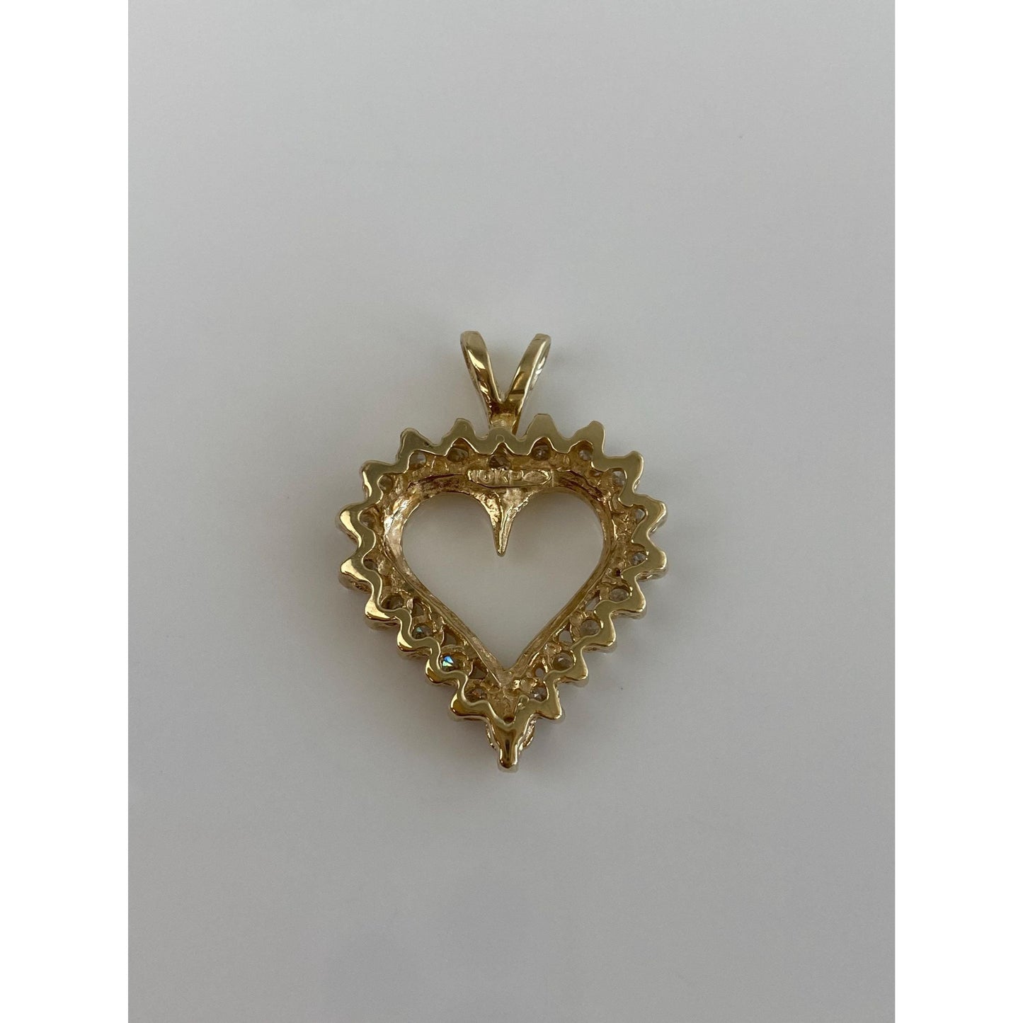 Vintage Solid 10k Yellow Gold Diamond Heart Charm