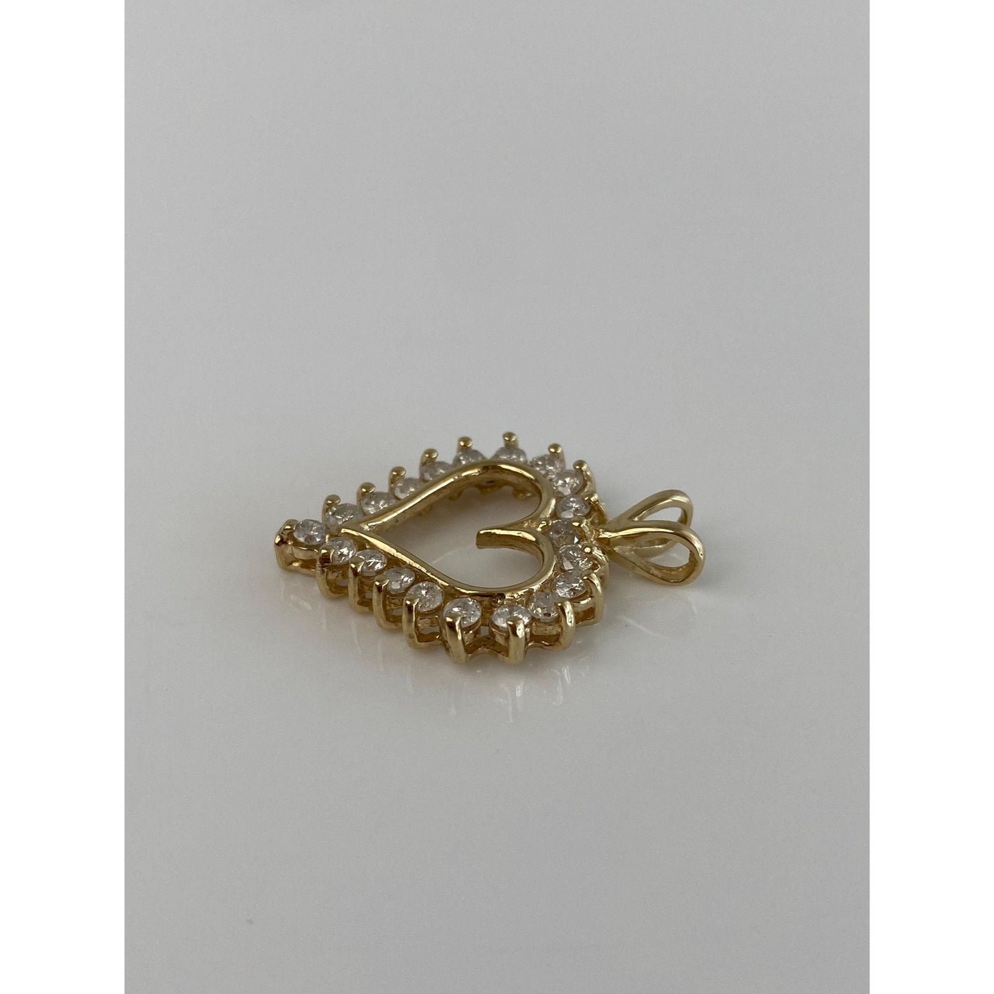 Vintage Solid 10k Yellow Gold Diamond Heart Charm