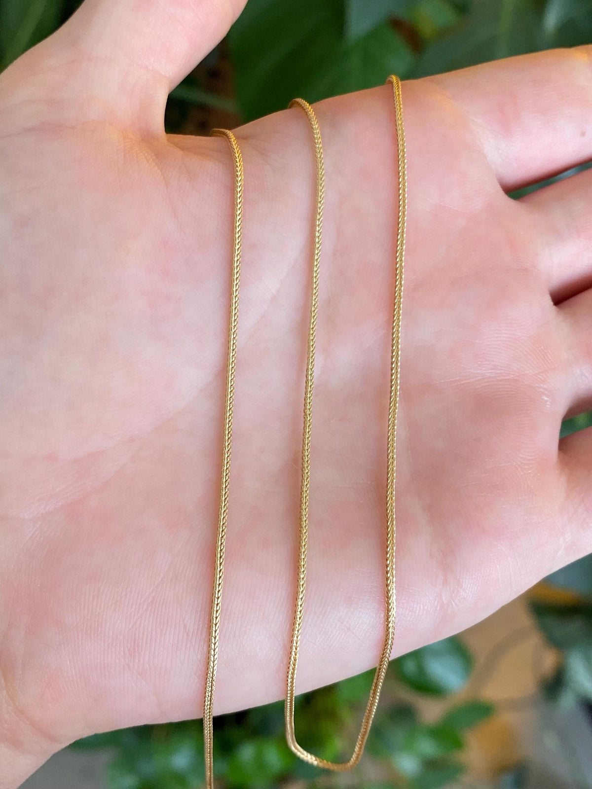 Vintage Solid 14k Yellow Gold Wheat Chain Necklace - 23.5 inches