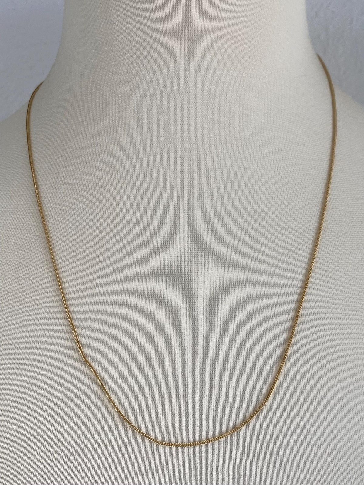 Vintage Solid 14k Yellow Gold Wheat Chain Necklace - 23.5 inches