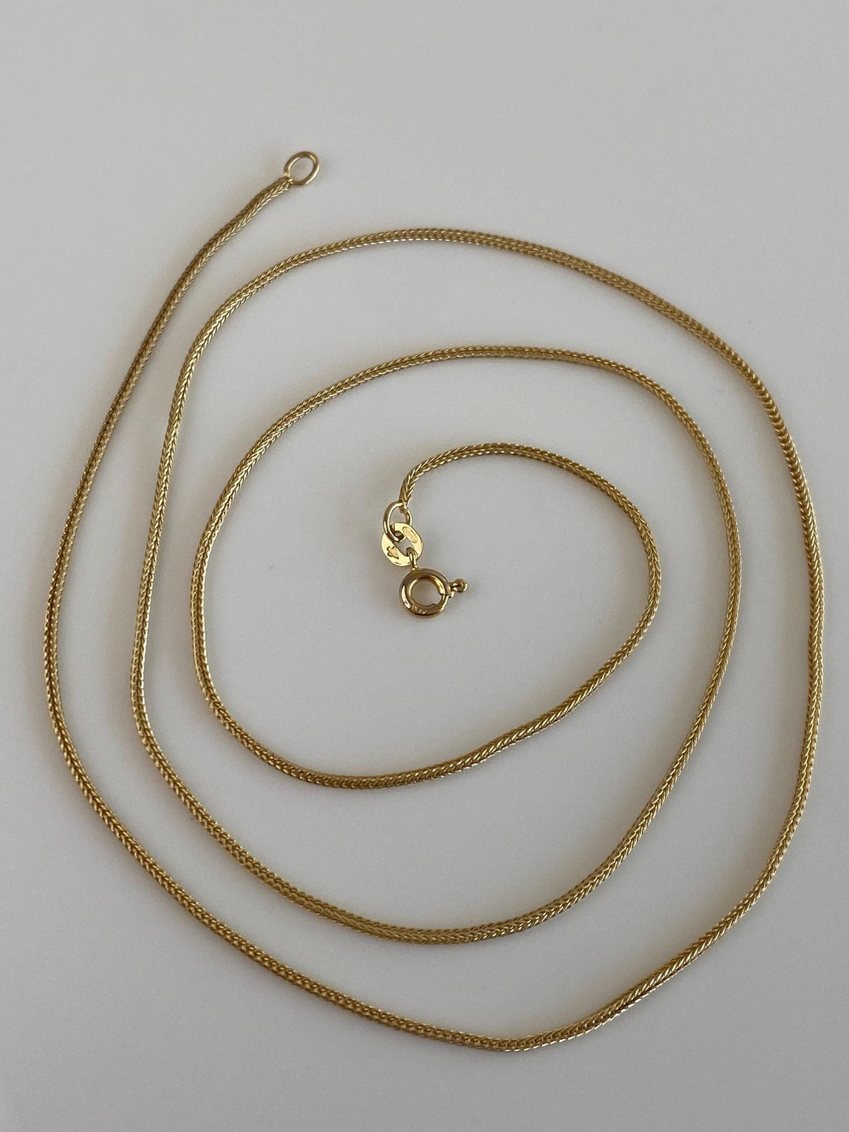 Vintage Solid 14k Yellow Gold Wheat Chain Necklace - 23.5 inches