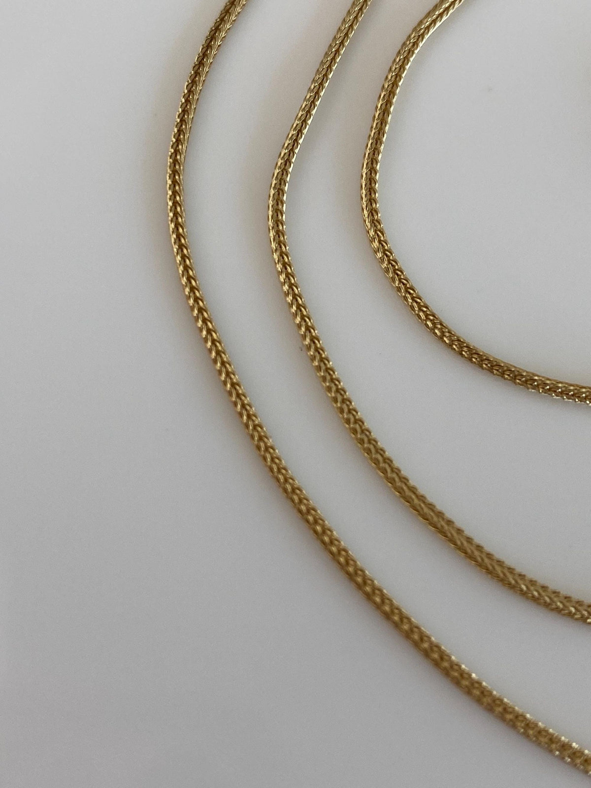 Vintage Solid 14k Yellow Gold Wheat Chain Necklace - 23.5 inches