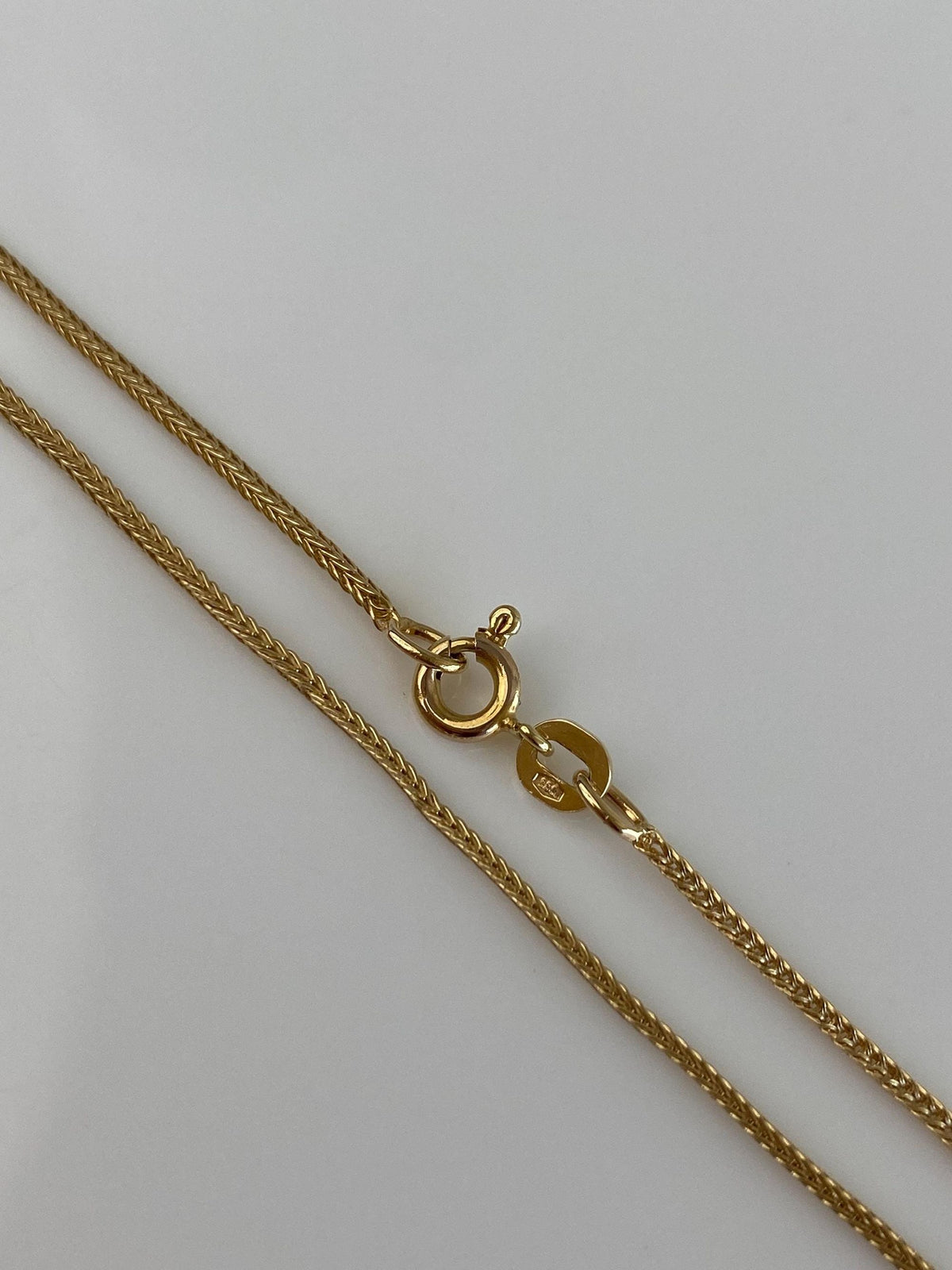 Vintage Solid 14k Yellow Gold Wheat Chain Necklace - 23.5 inches